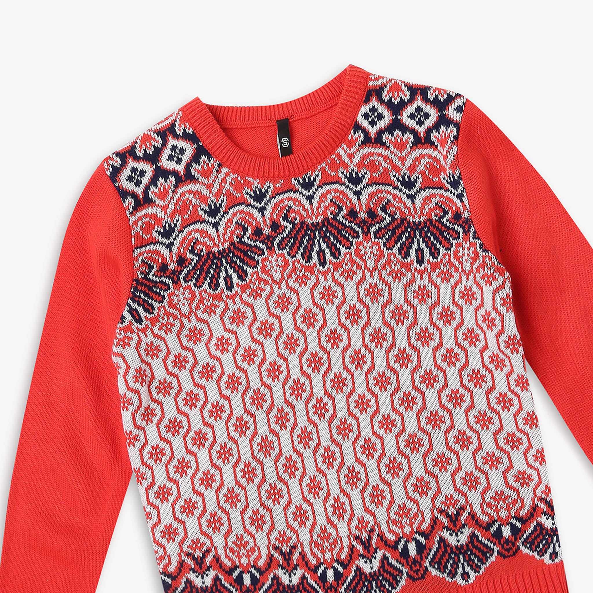 Girl's Regular Fit Jacquard Sweater - Image 3