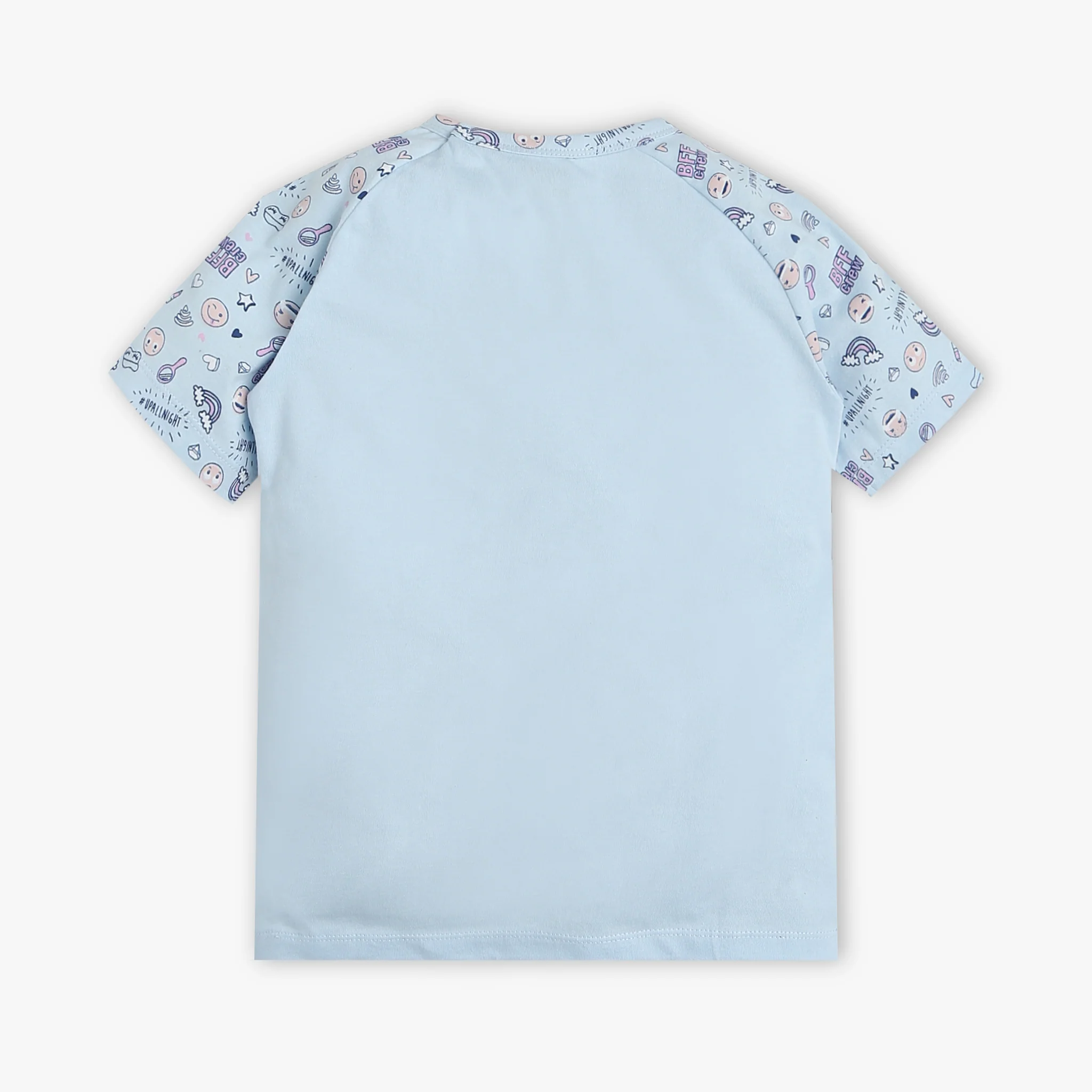 Girls Crew Neck Printed Snooze Co-Ordinate T-Shirt With Trackpants Sleepwear Sets - Image 3
