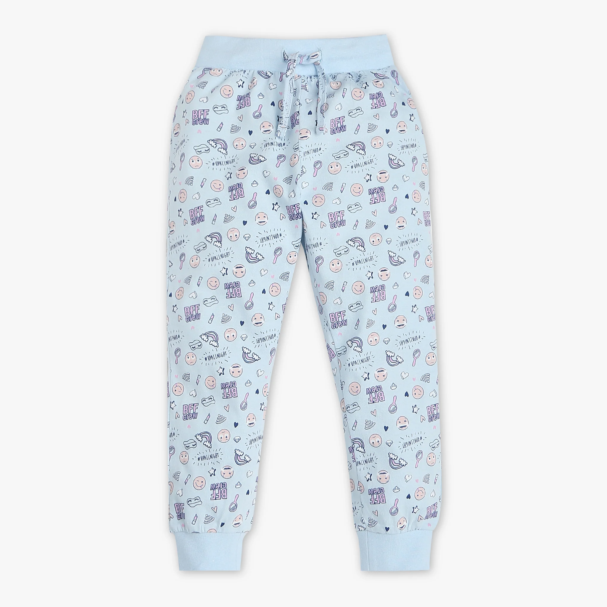 Girls Crew Neck Printed Snooze Co-Ordinate T-Shirt With Trackpants Sleepwear Sets - Image 5