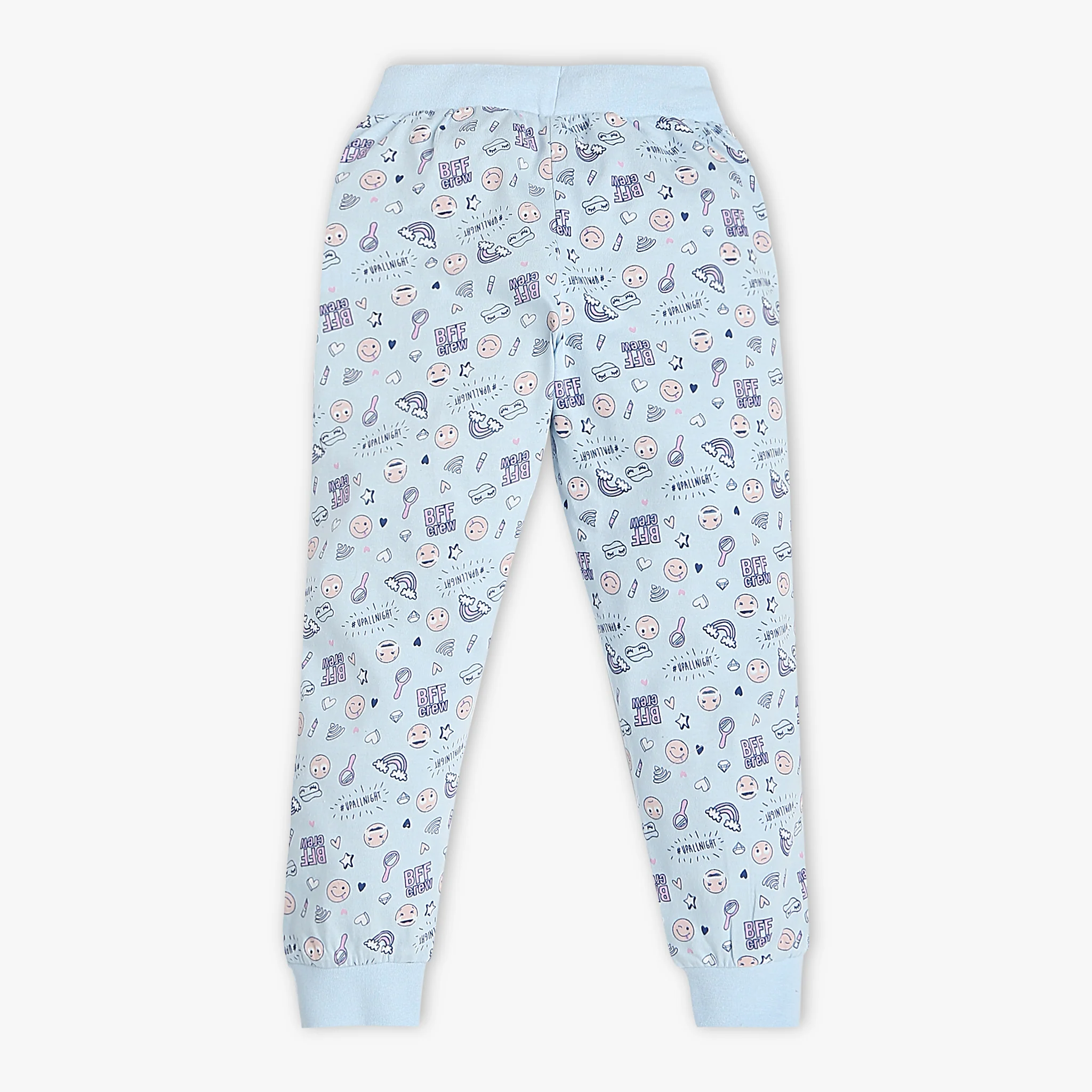 Girls Crew Neck Printed Snooze Co-Ordinate T-Shirt With Trackpants Sleepwear Sets - Image 6