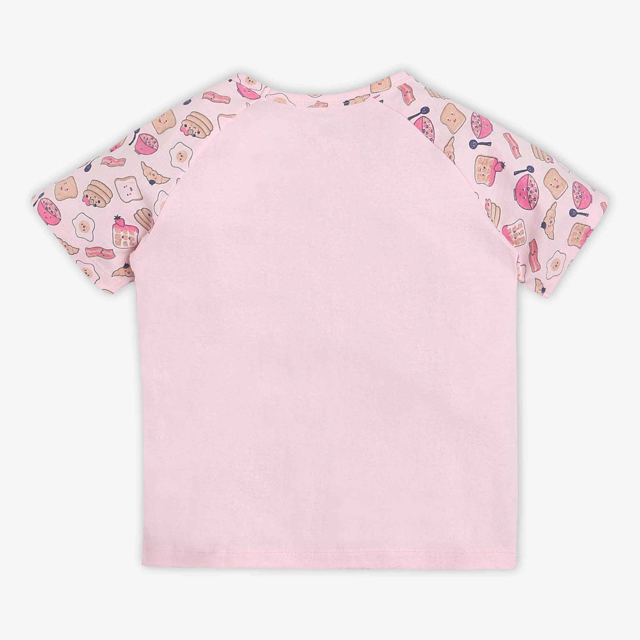 Girls Crew Neck Printed Snooze Co-Ordinate T-Shirt With Trackpants Sleepwear Sets - Image 3