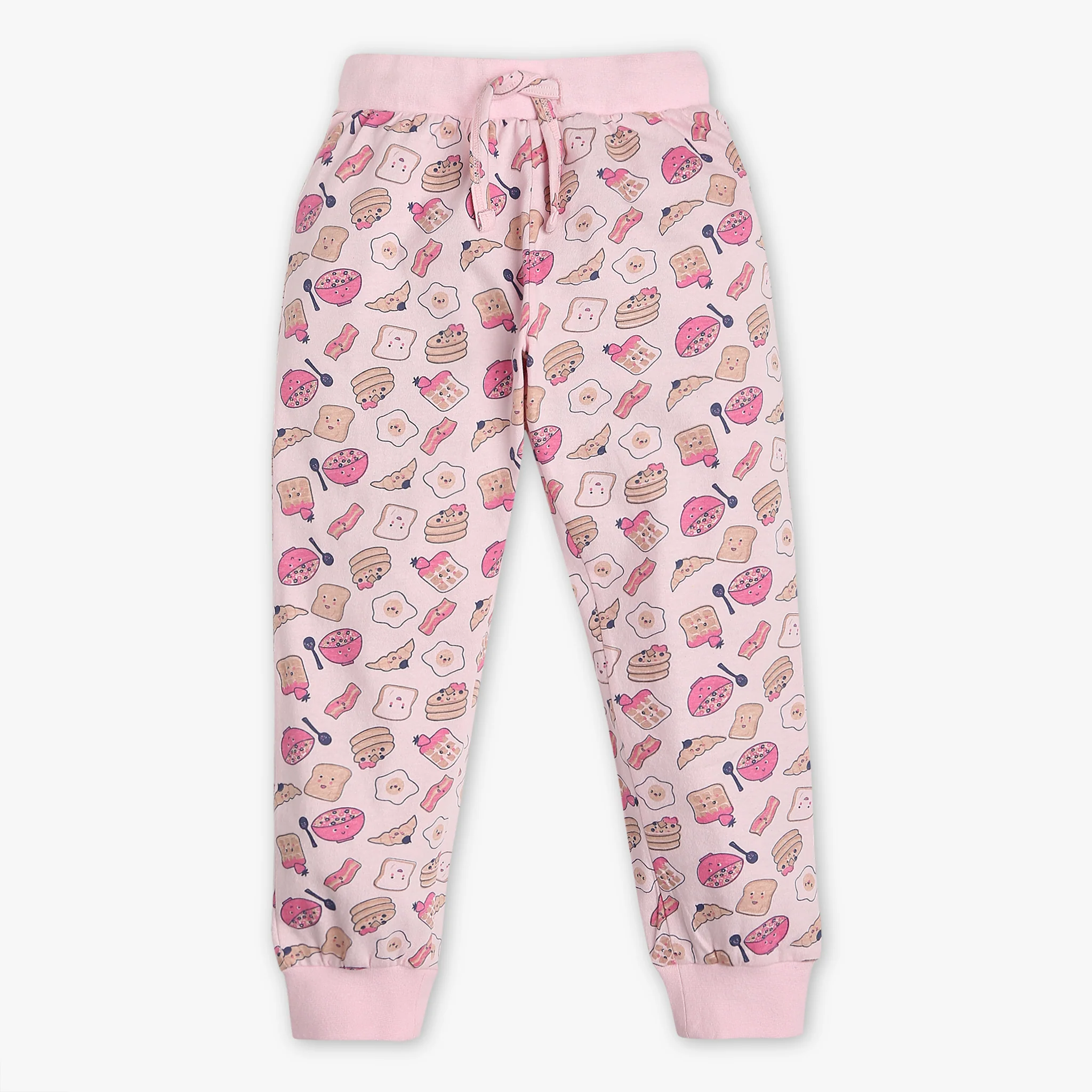 Girls Crew Neck Printed Snooze Co-Ordinate T-Shirt With Trackpants Sleepwear Sets - Image 5