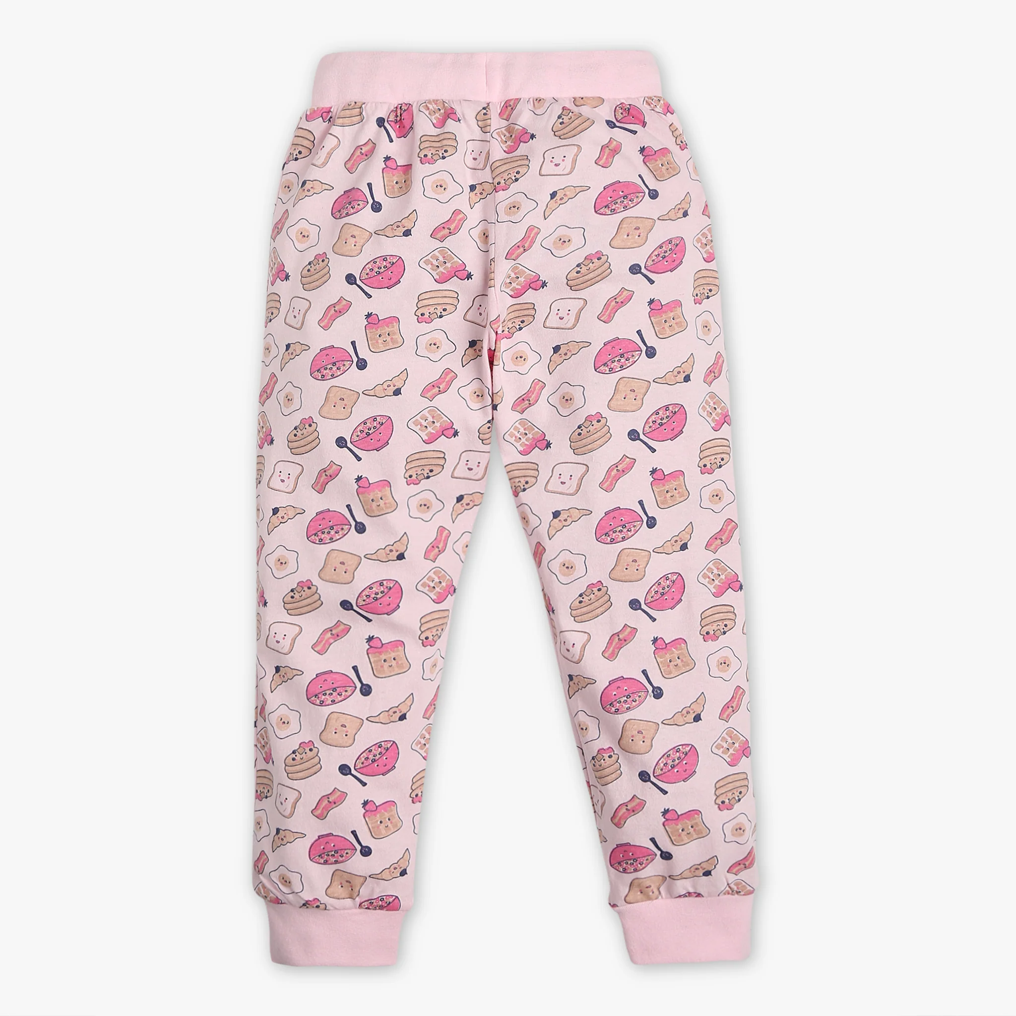 Girls Crew Neck Printed Snooze Co-Ordinate T-Shirt With Trackpants Sleepwear Sets - Image 6
