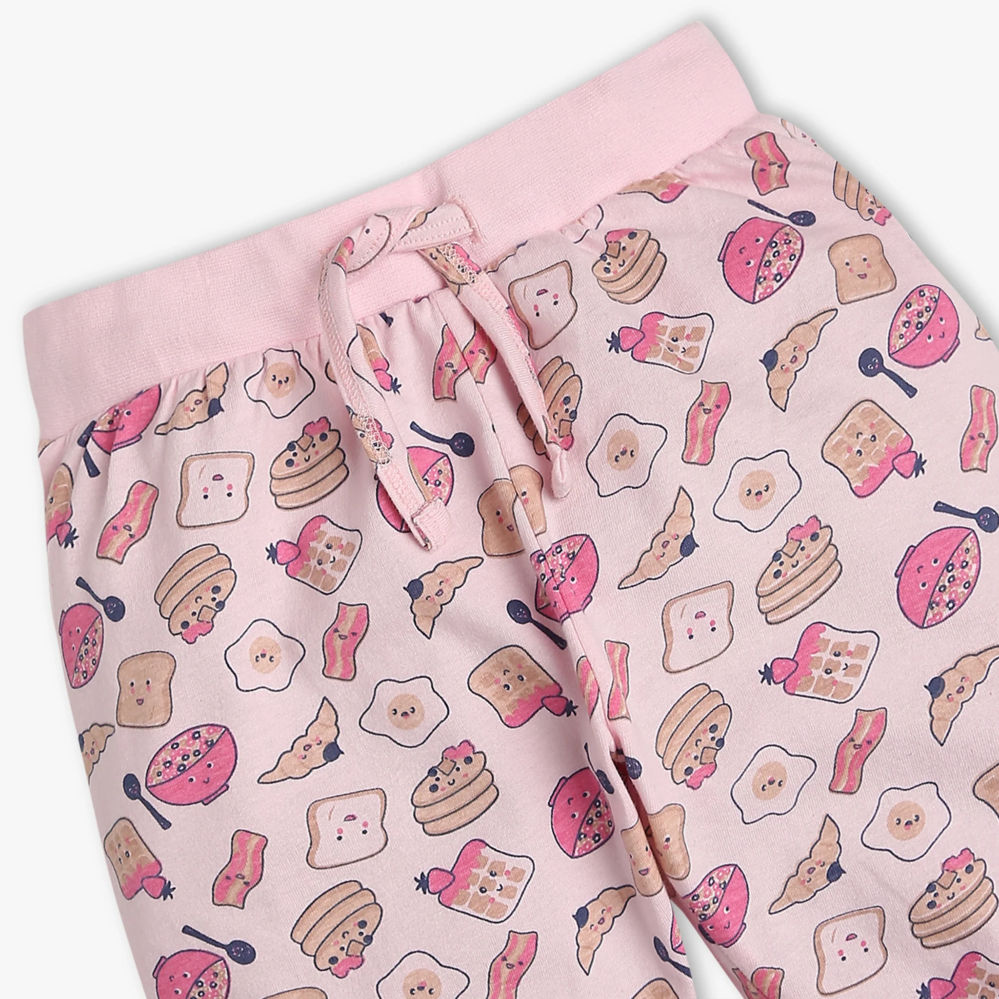 Girls Crew Neck Printed Snooze Co-Ordinate T-Shirt With Trackpants Sleepwear Sets - Image 7