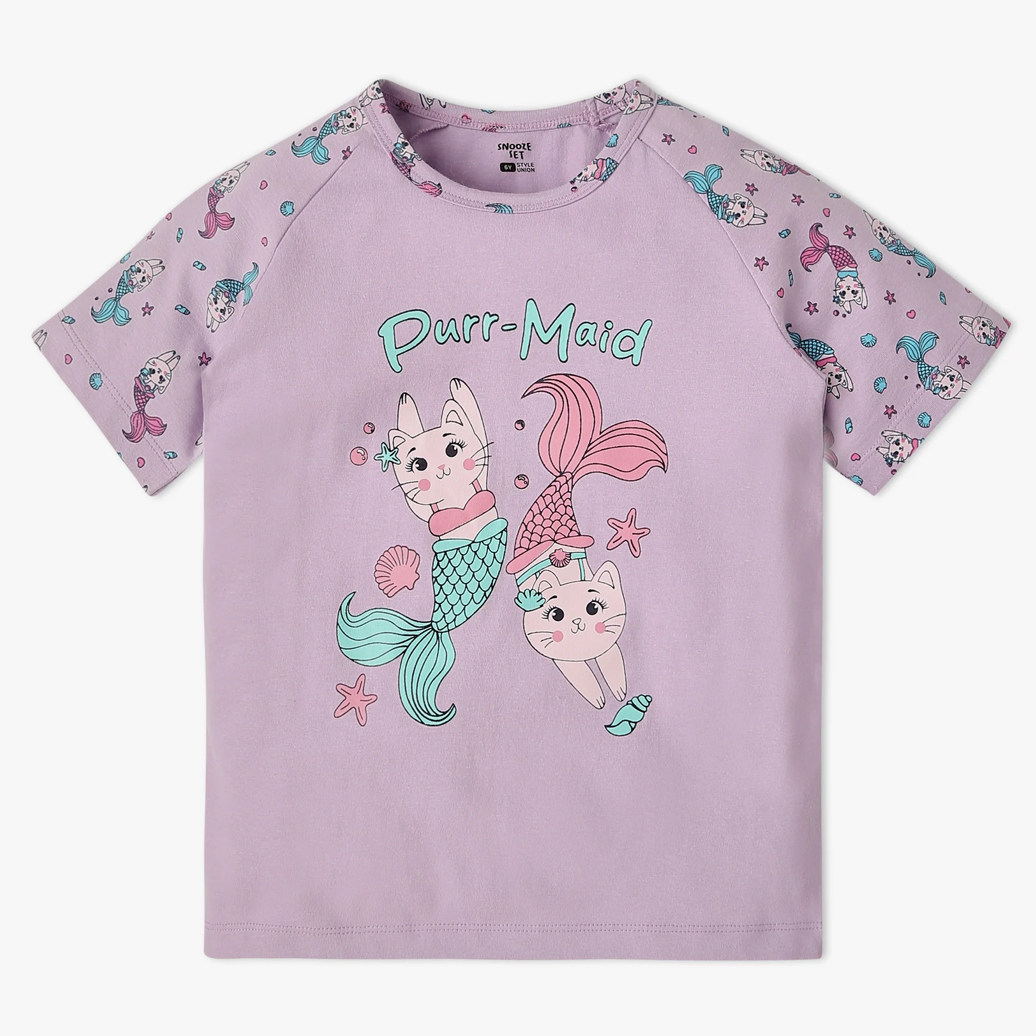 Girls Printed Crew Neck Cap Sleeve Must Have Snooze Co-Ord Set