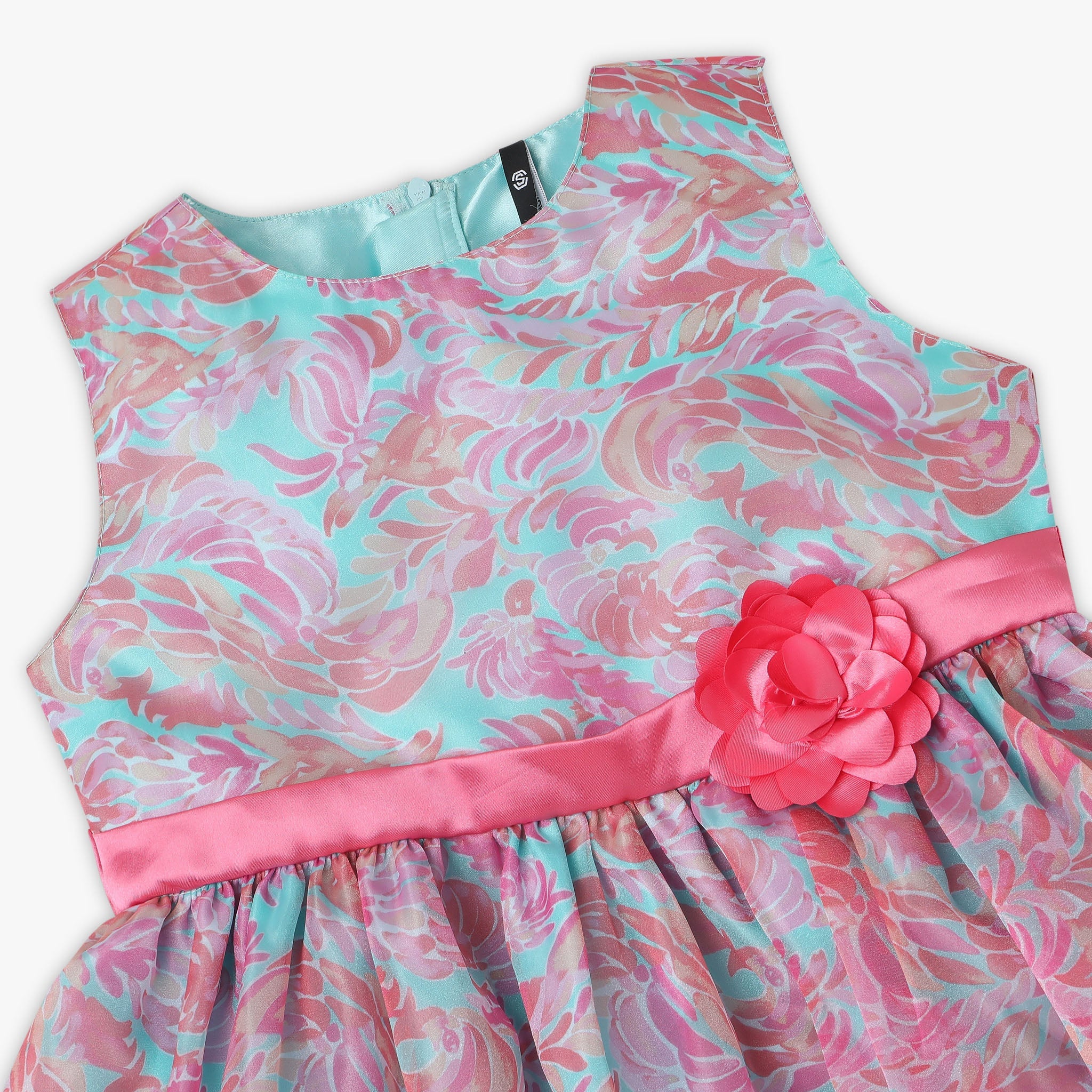Girl's Regular Fit Printed Frock - Image 6