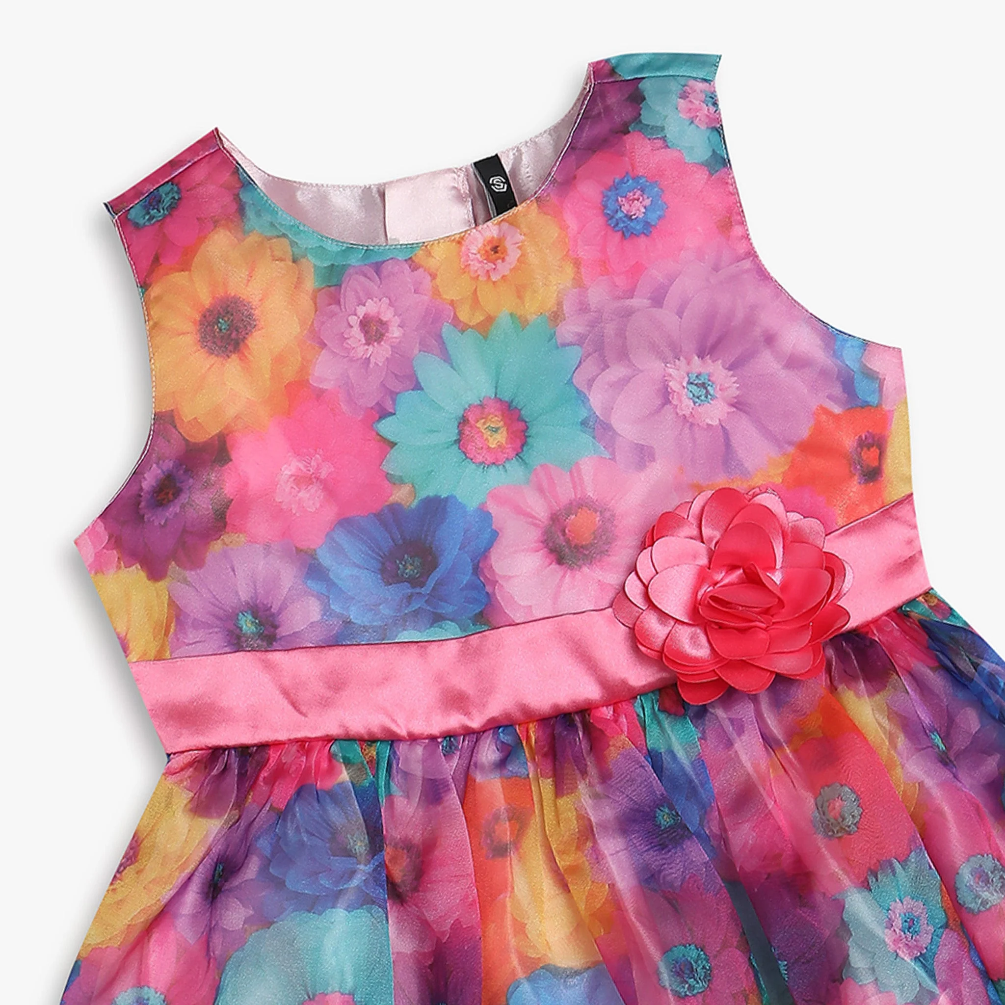 Girls Regular Fit Printed Frock - Image 6