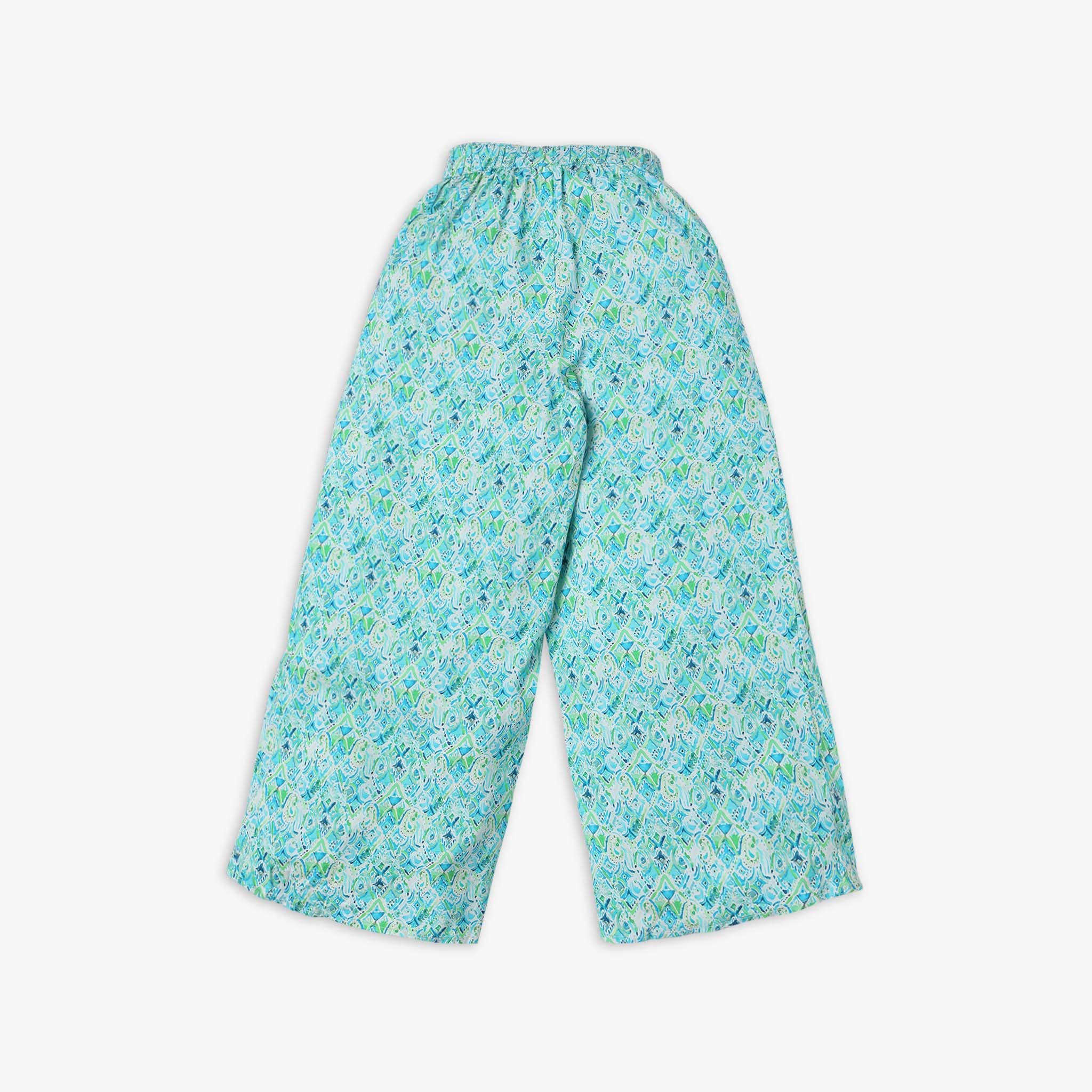 Girls Regular Fit Printed Mid Rise Palazzos - Image 2