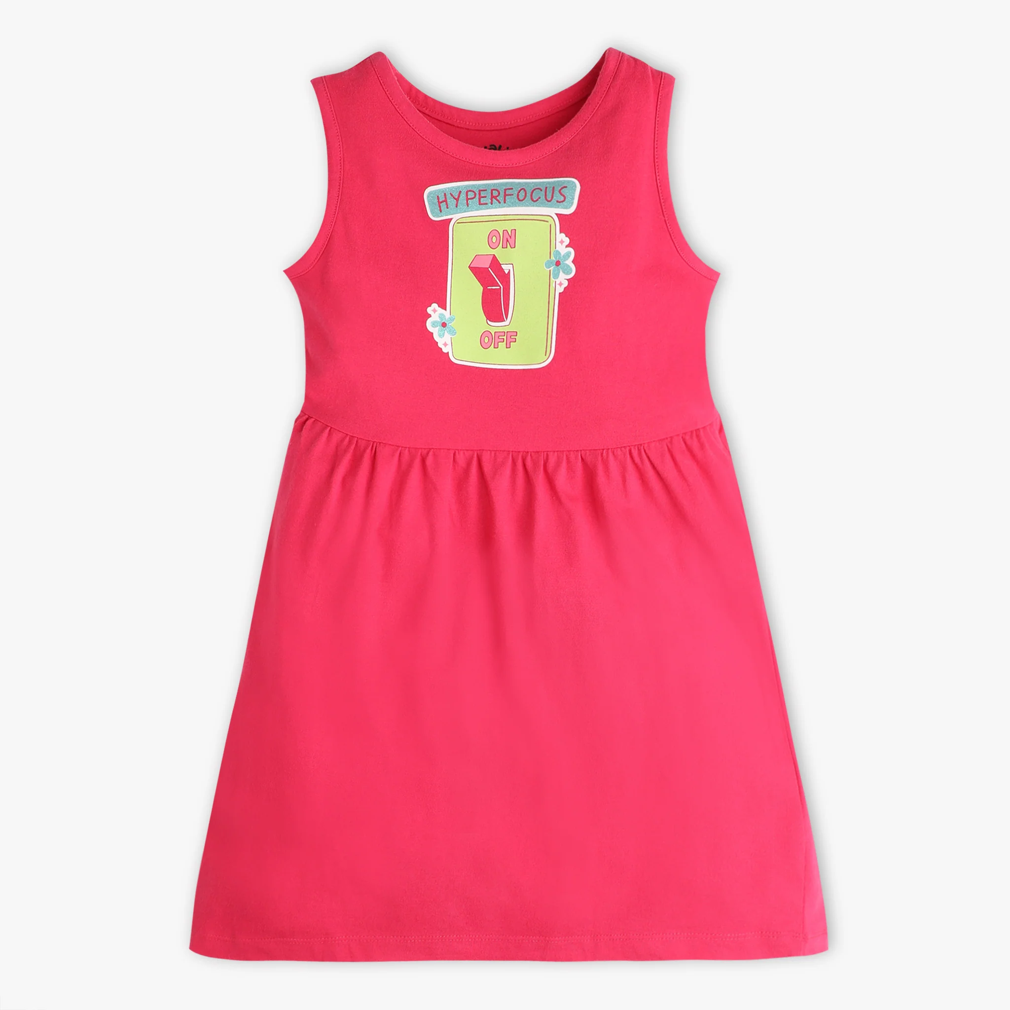 Girls Printed Playtime Short Sleeve Knitted Dress