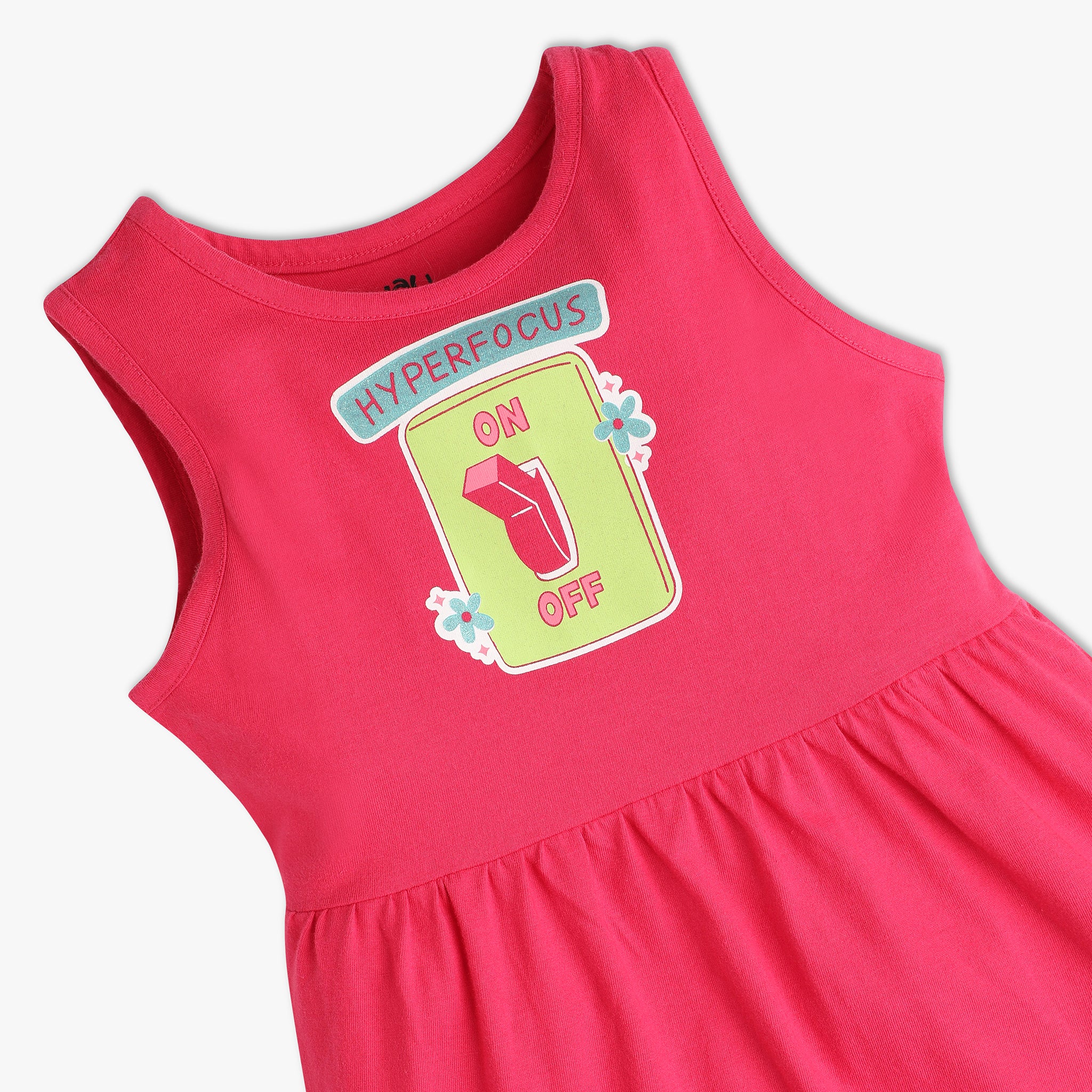 Girls Printed Playtime Short Sleeve Knitted Dress - Image 3