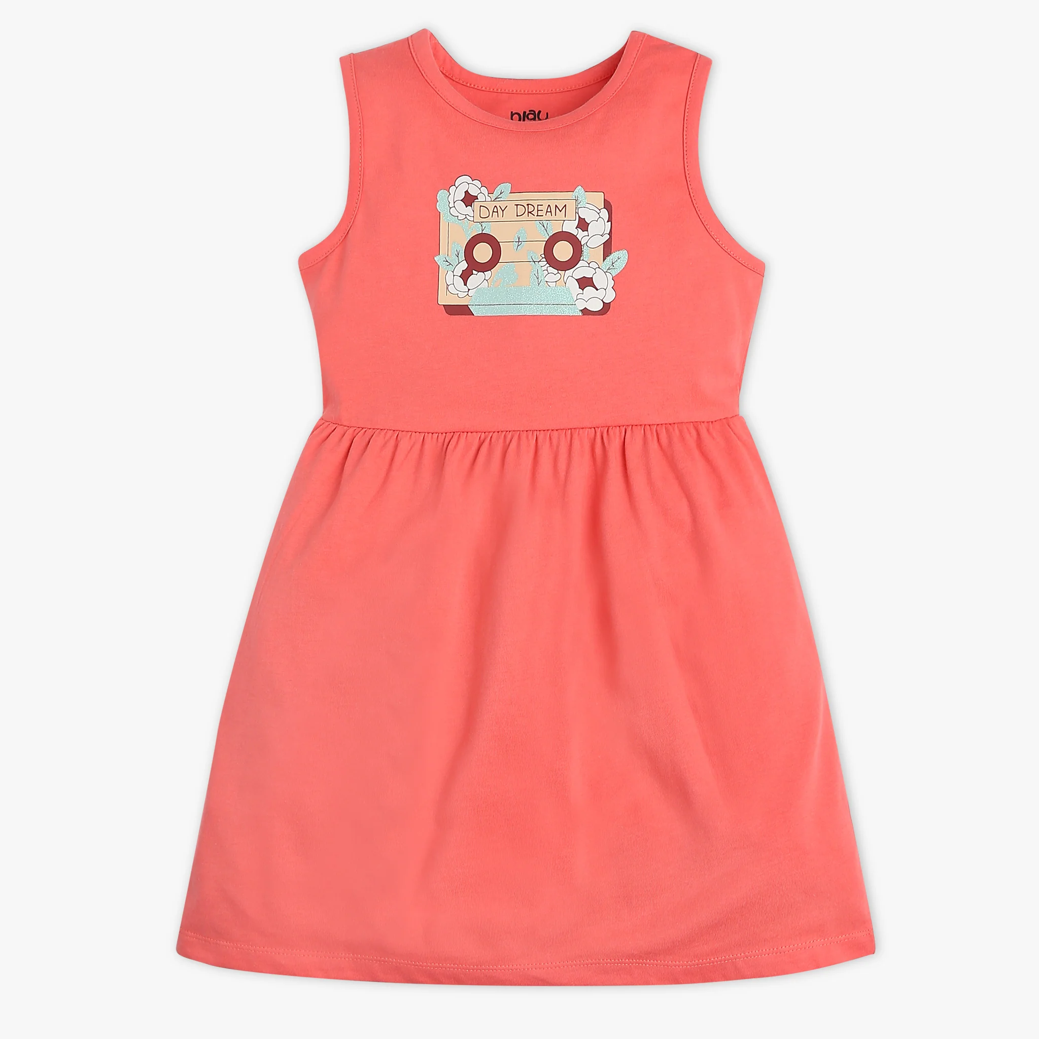 Girls Sleeveless Printed Dress