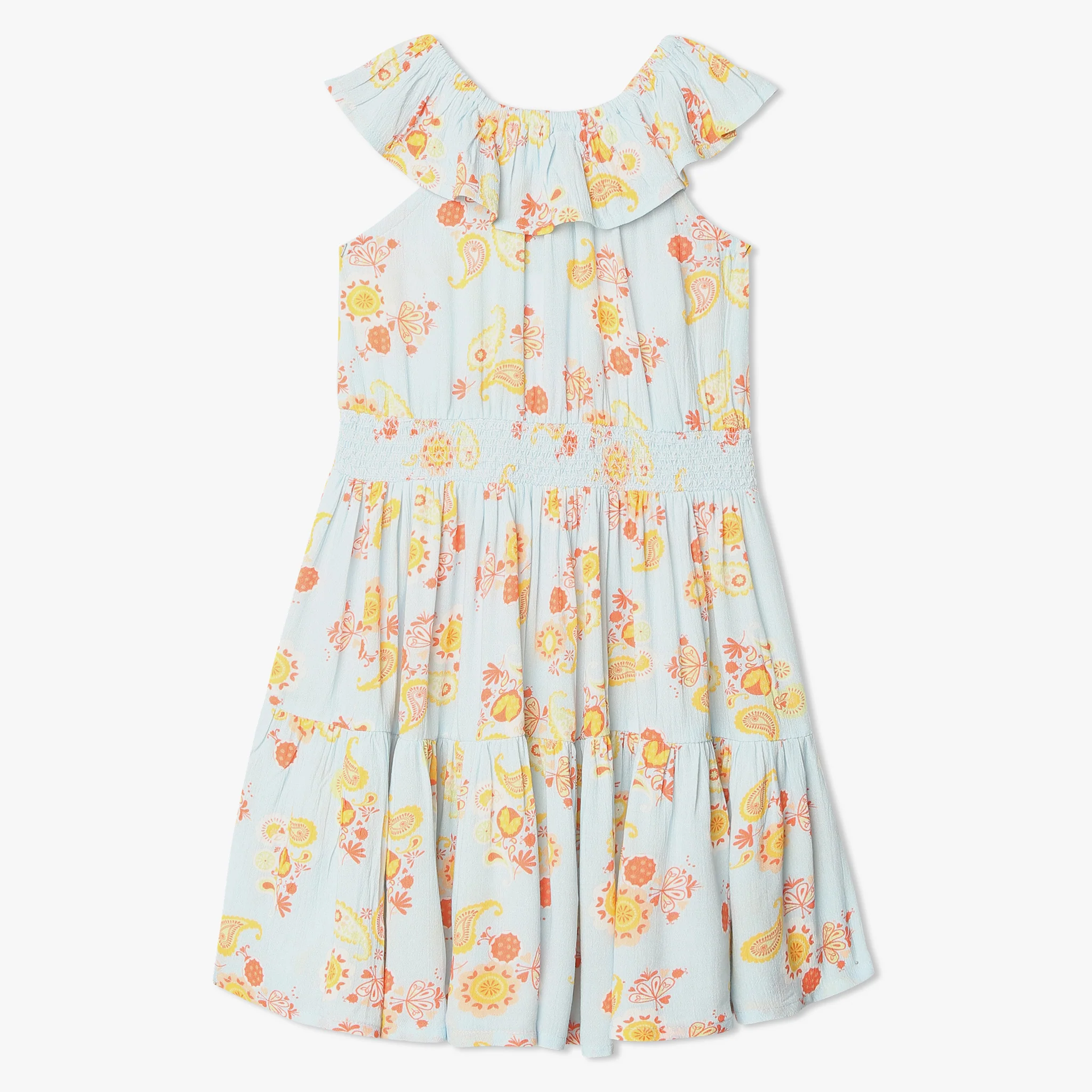 Girls Printed Sleeveless Dress - Image 2