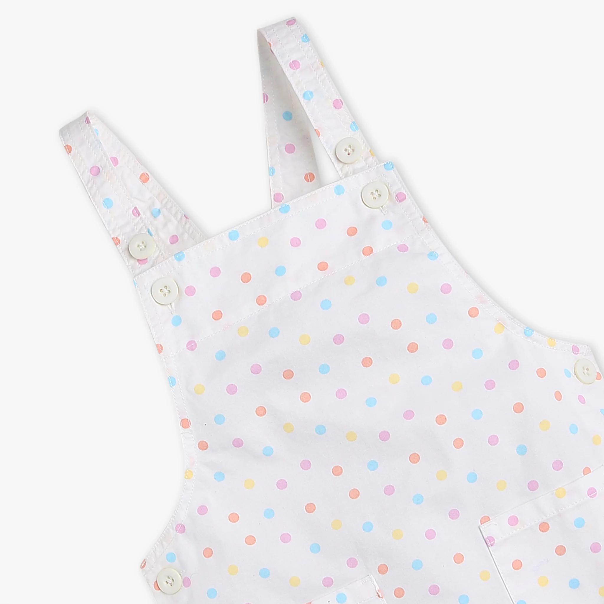 Girls Square Neck Above Knee Pinafore Printed Dress - Image 3
