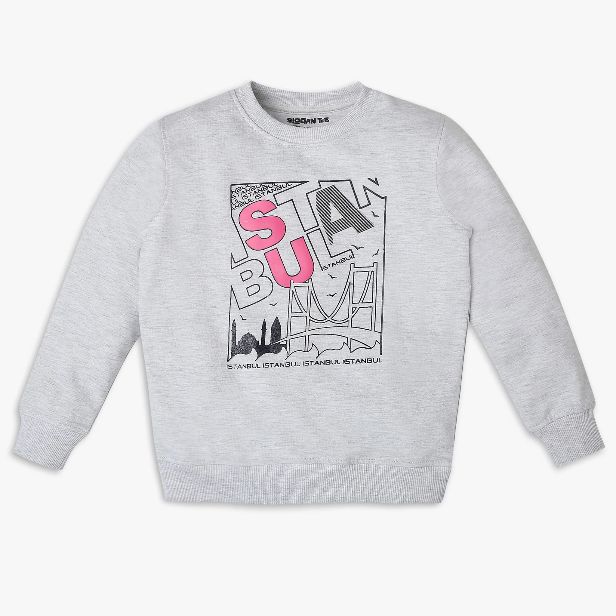 Girls Regular Fit Printed Sweat Tee