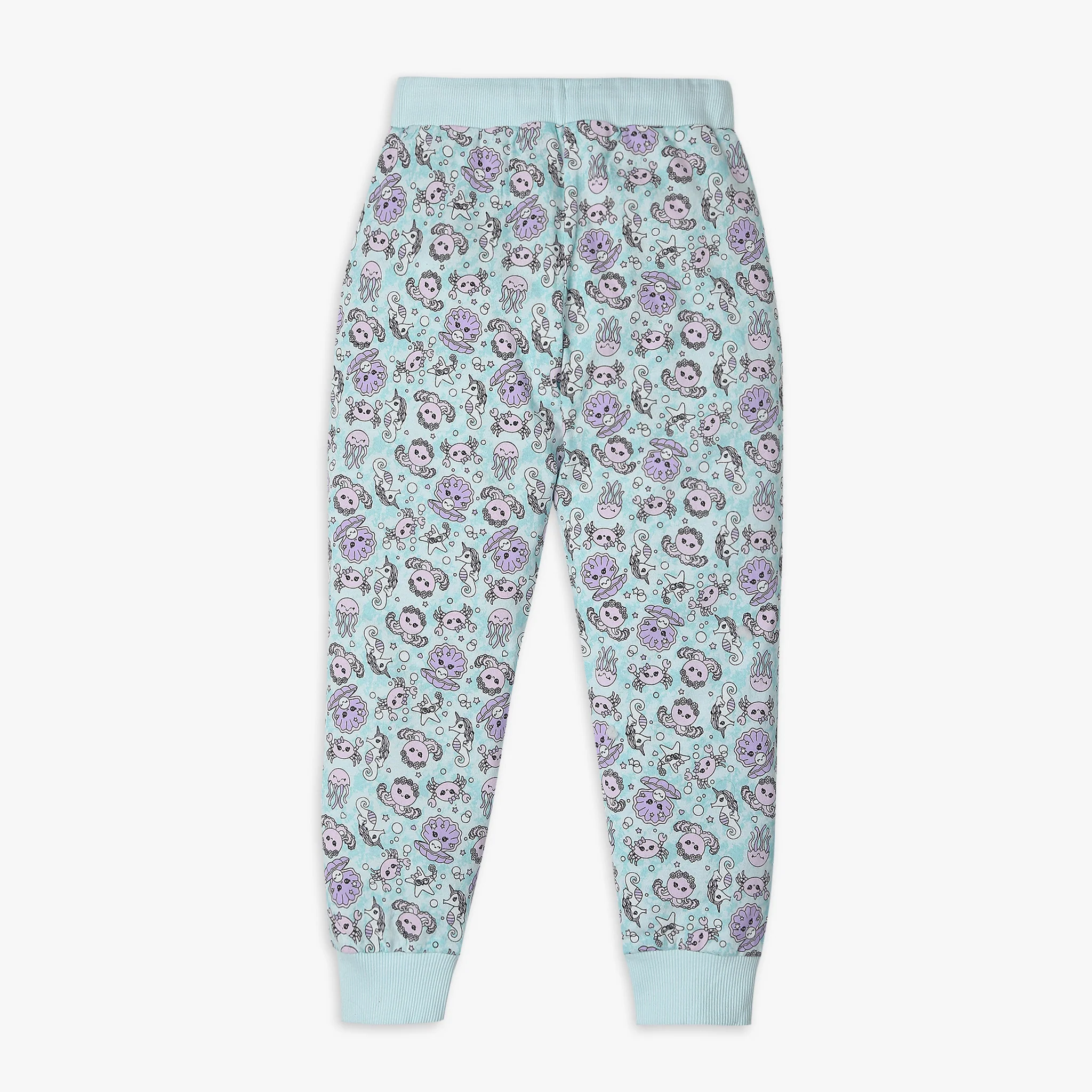Girls Knitted Printed T-Shirt With Pyjama Sleepwear Set - Image 6