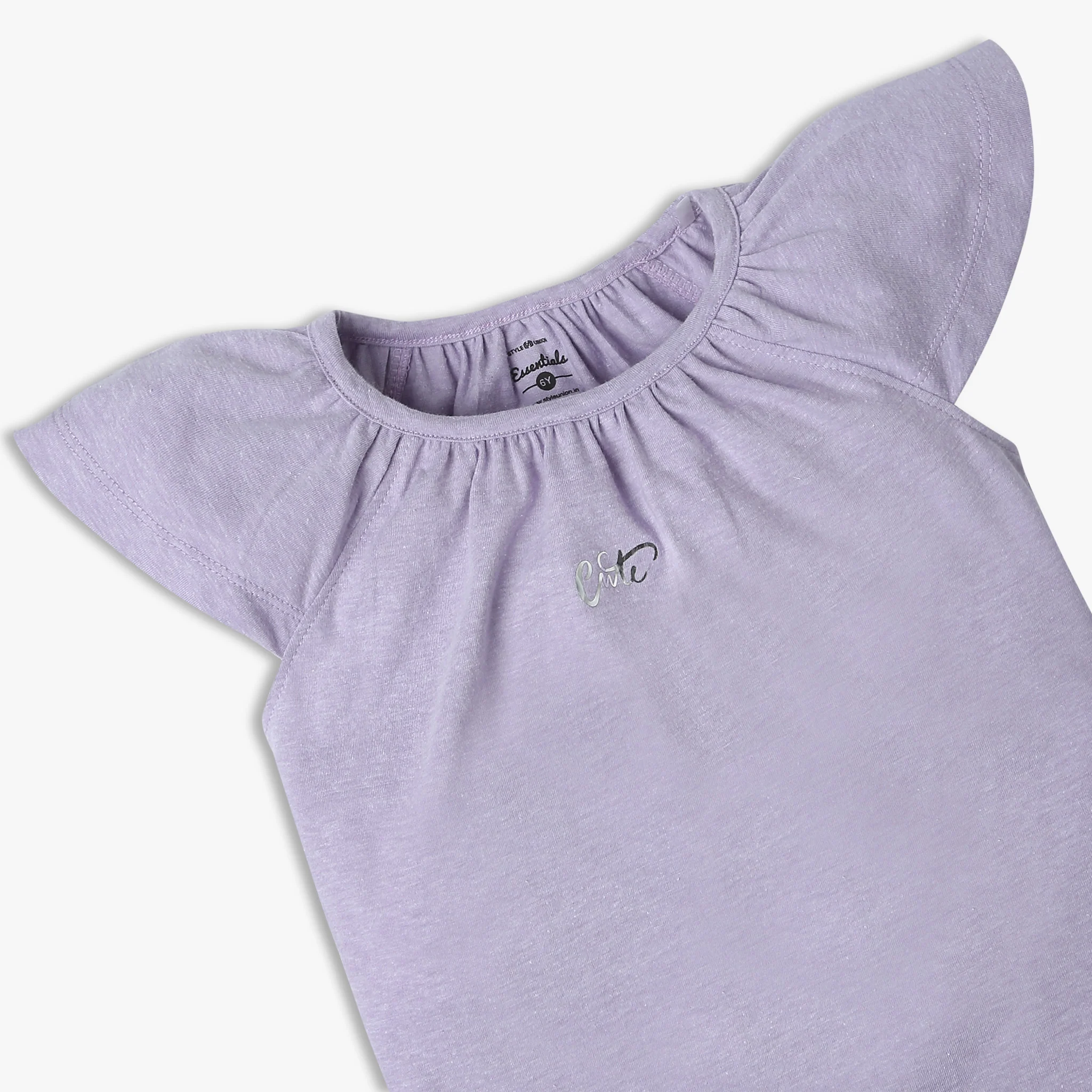 Girls Solid Crew Neck Short Sleeve T-Shirt - Image 12