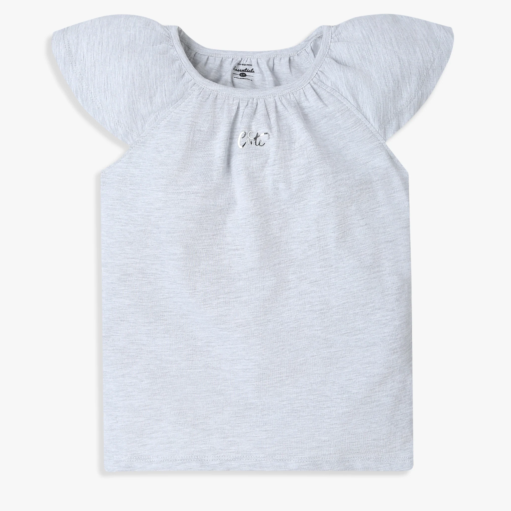 Girls Solid Crew Neck Short Sleeve T-Shirt - Image 13
