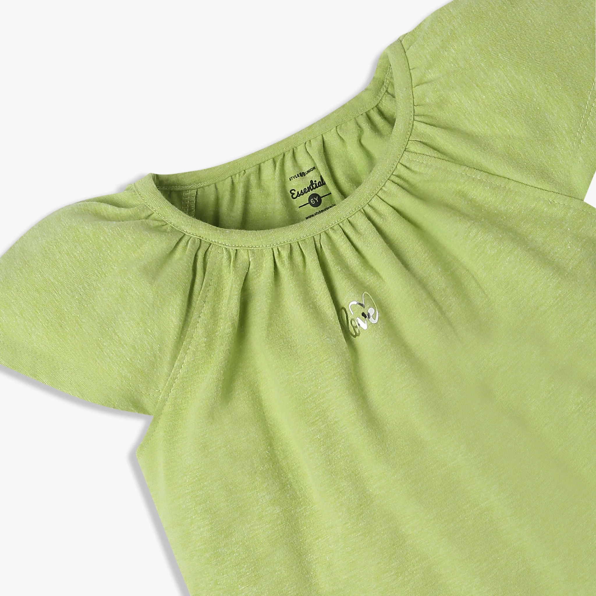 Girls Solid Crew Neck Short Sleeve T-Shirt - Image 18