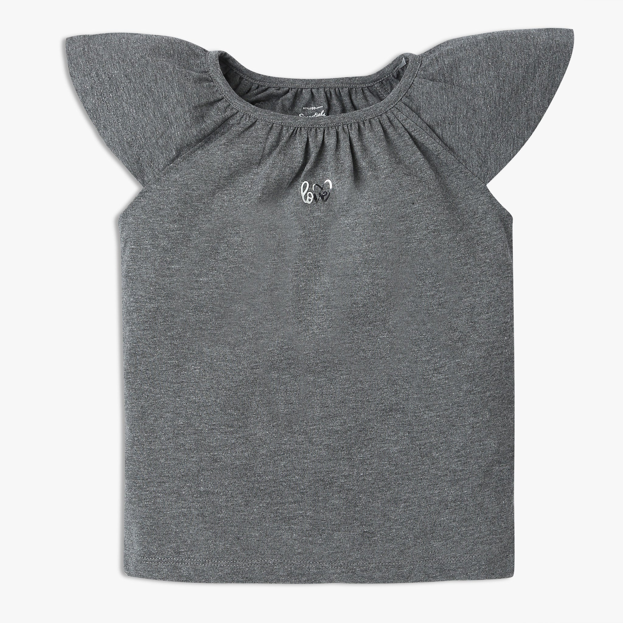 Girls Solid Crew Neck Short Sleeve T-Shirt - Image 4