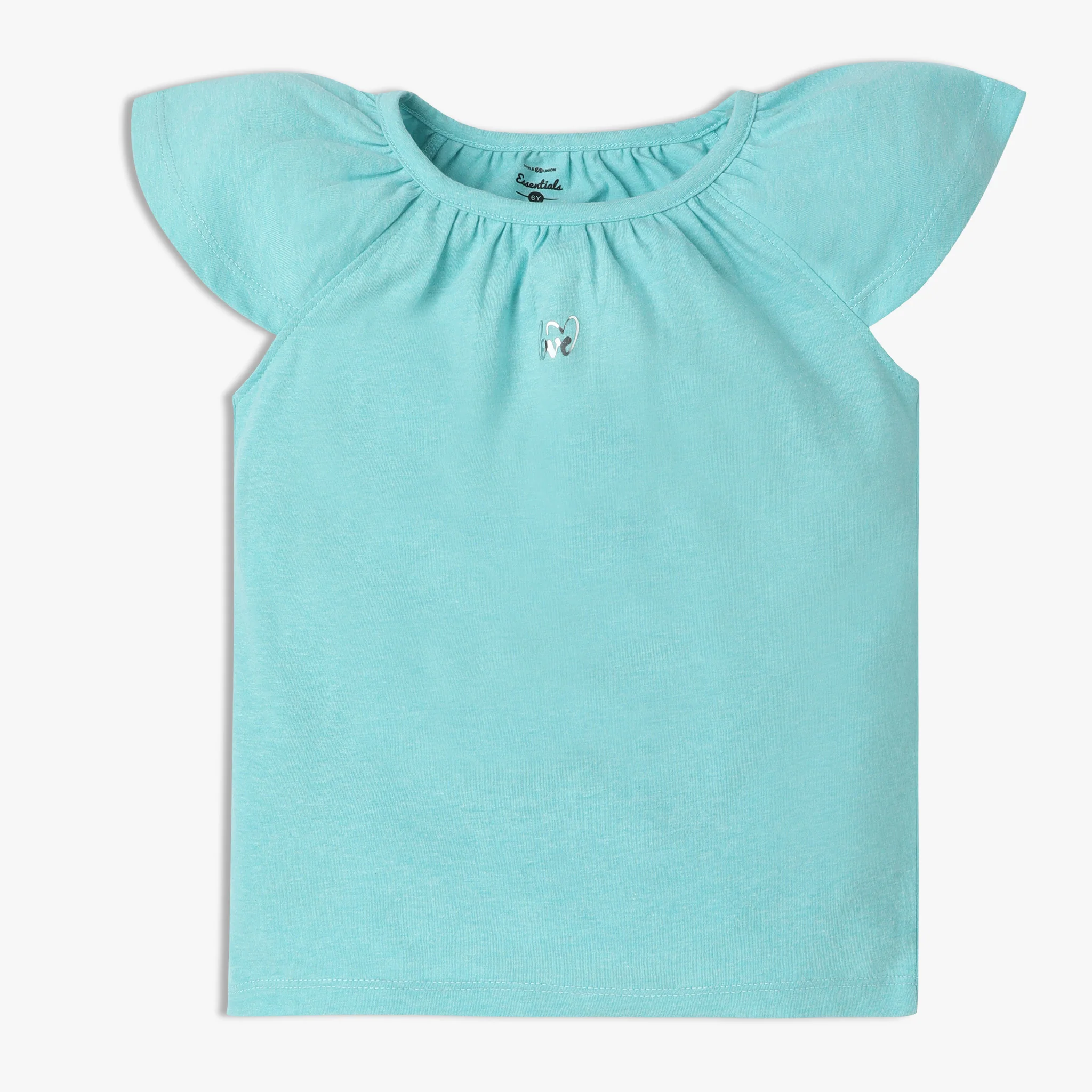 Girls Solid Crew Neck Short Sleeve T-Shirt - Image 7