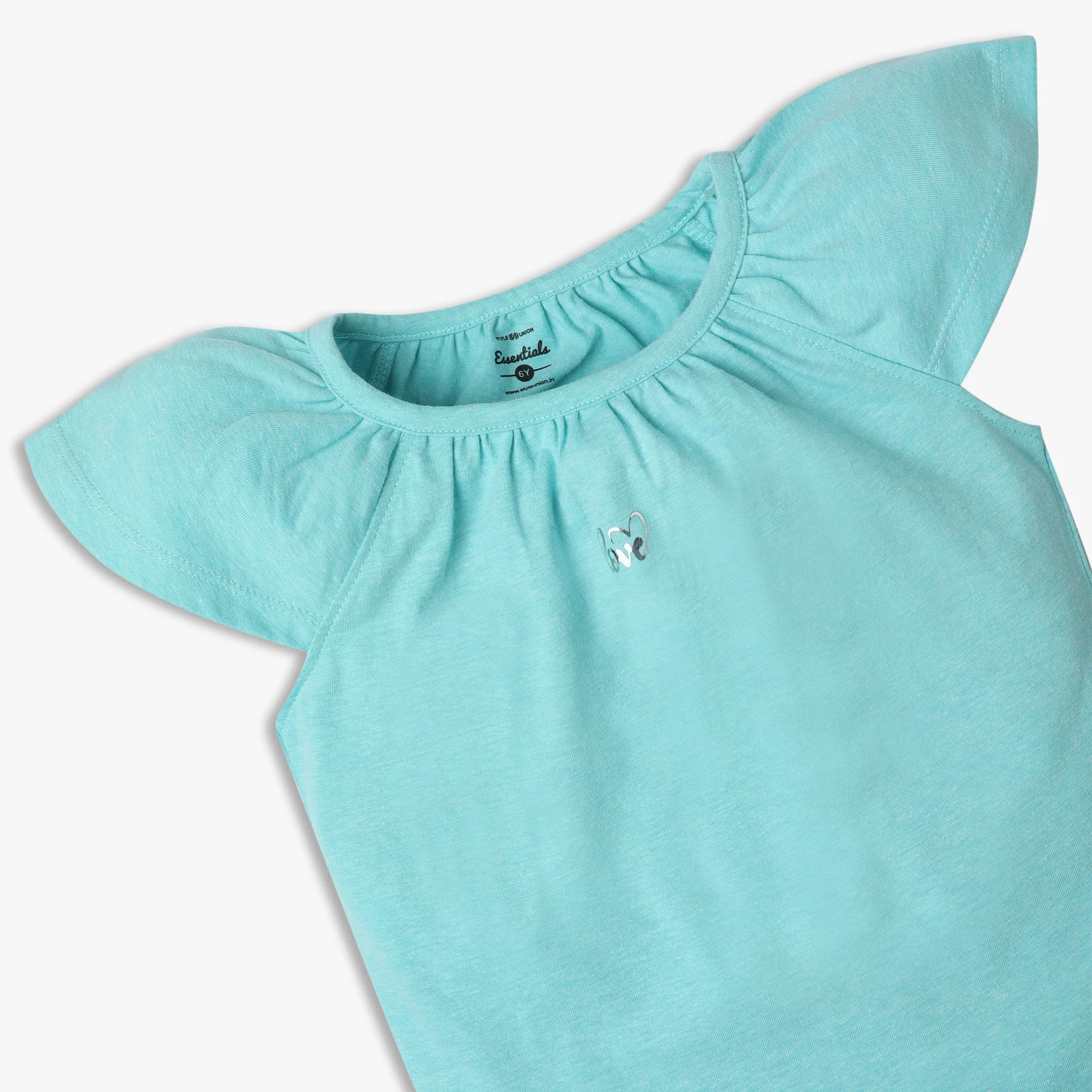 Girls Solid Crew Neck Short Sleeve T-Shirt - Image 9