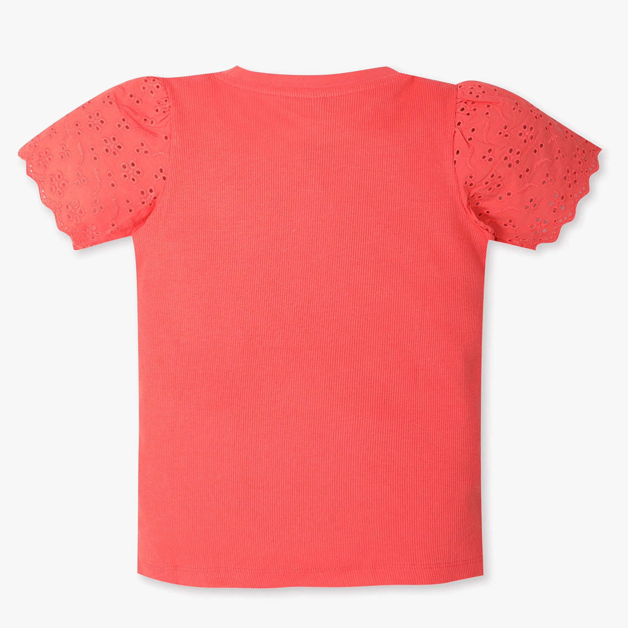 Girls Solid Crew Neck Short Sleeve T-Shirt - Image 2