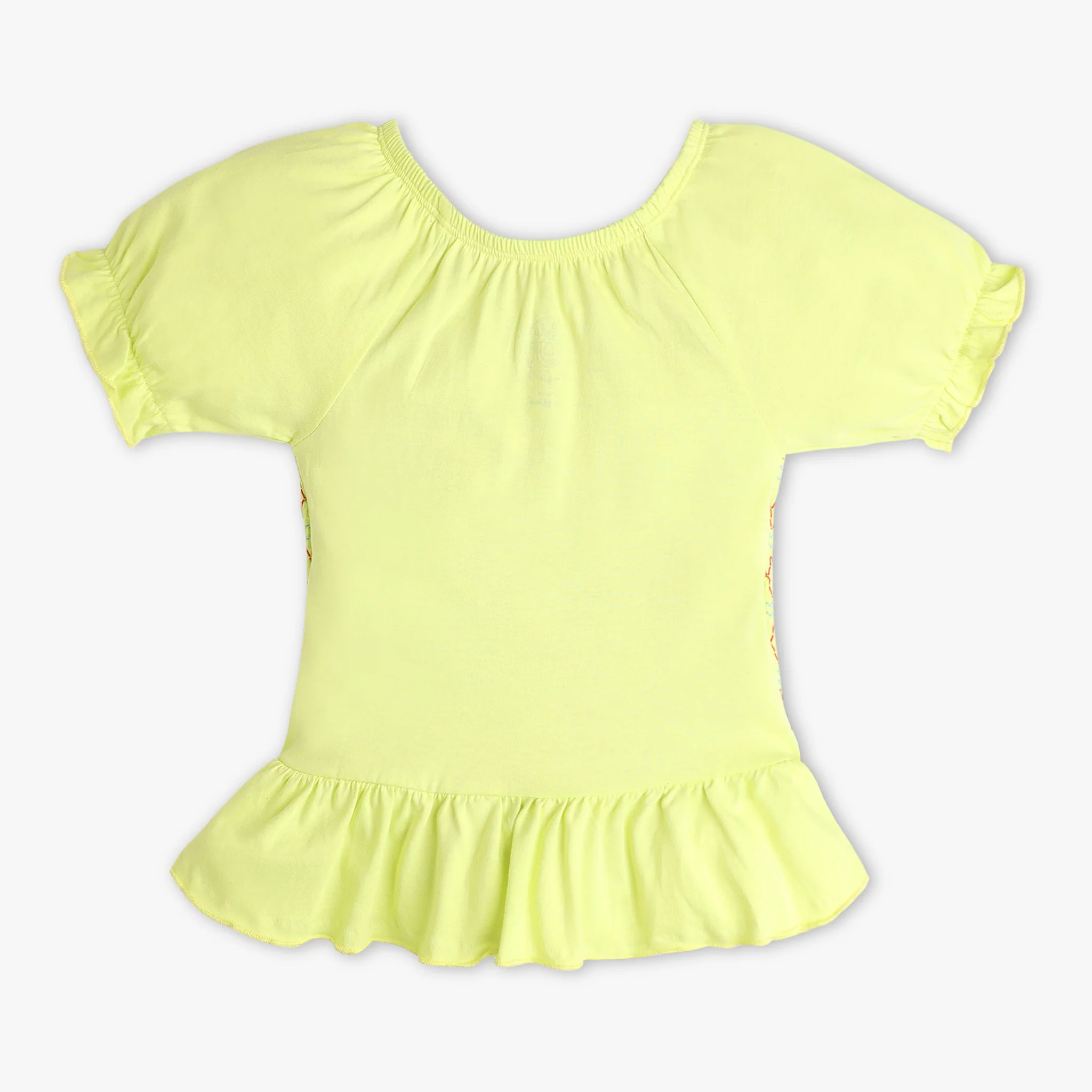 Girls Crew Neck Fashion Single Jersey Bio Wash Crop T-Shirt - Image 2