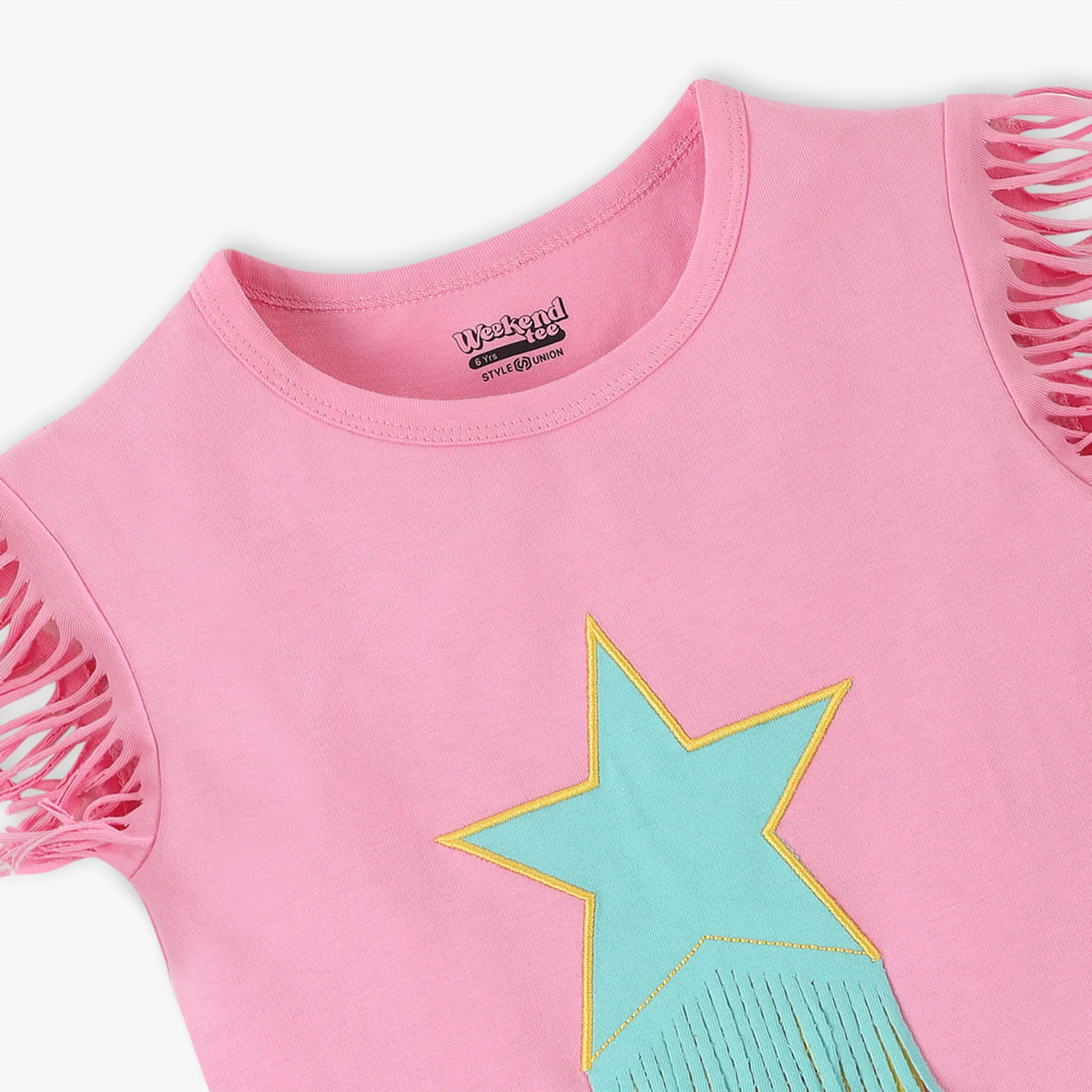Girls Crew Neck Short Sleeve Graphic T-Shirt - Image 3