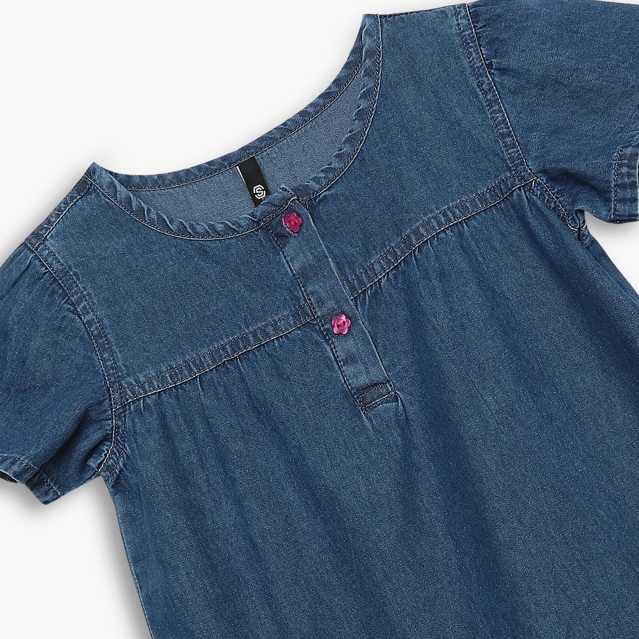 Girls Regular Fit Solid Dress - Image 3