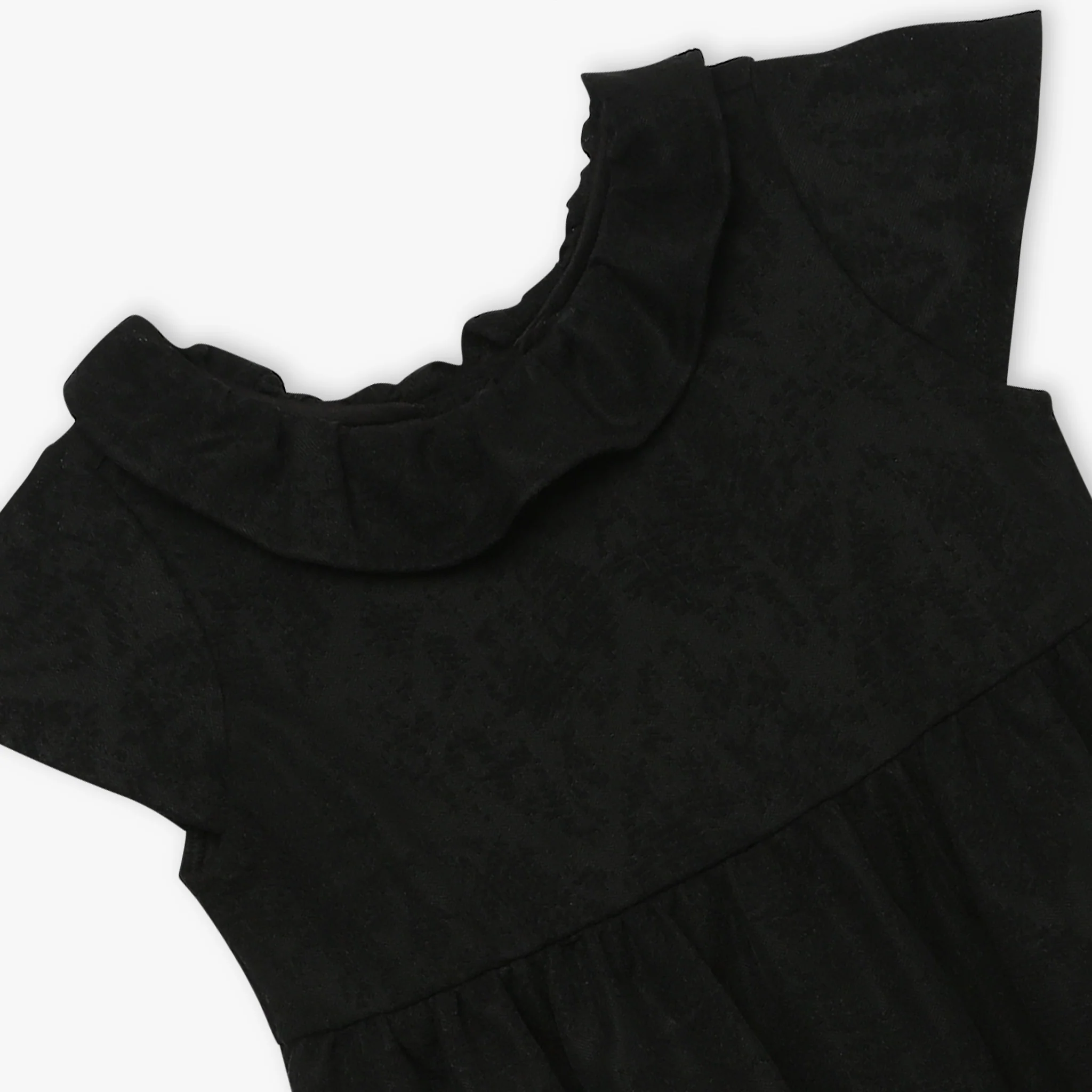Girls Solid Peter Pan Collar Knitted Dress - Image 6