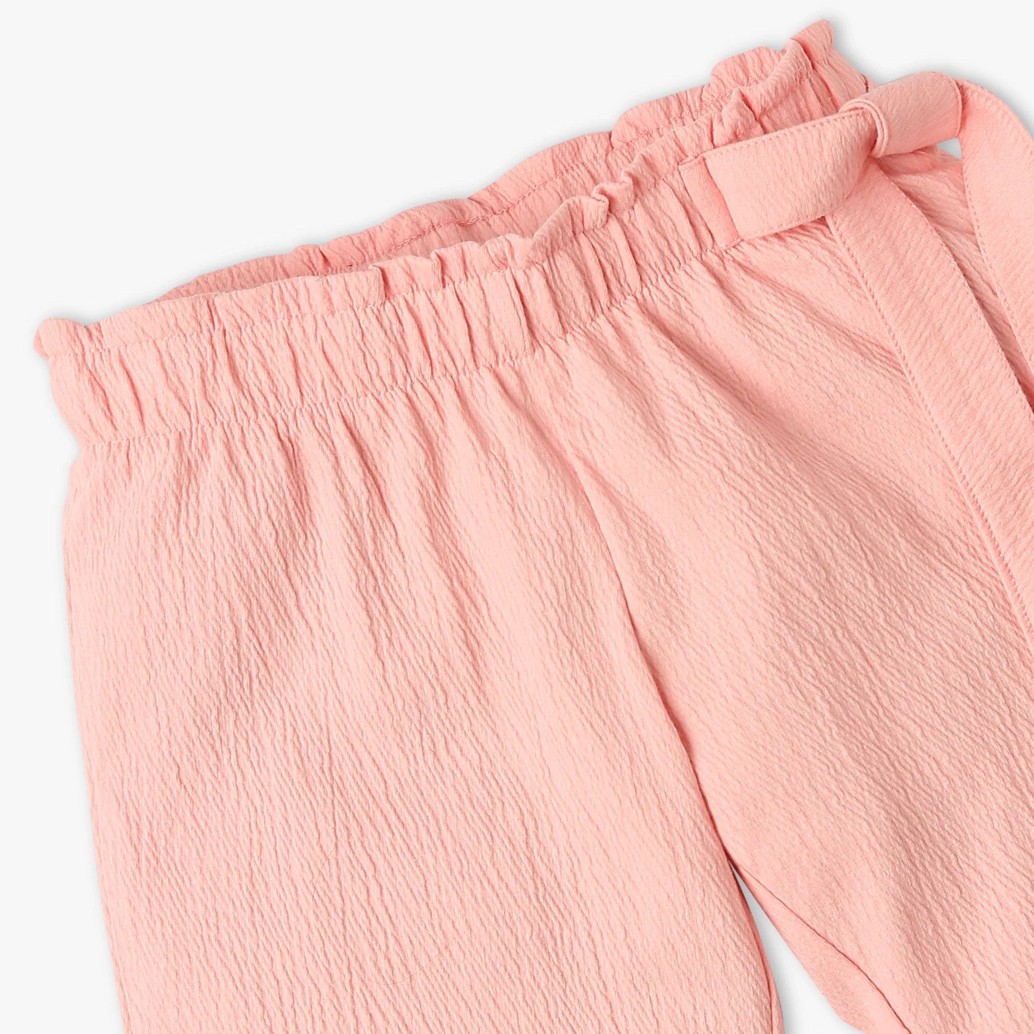 Girls Stylish Culottes With Paper Bag Waistband and Belt - Image 12