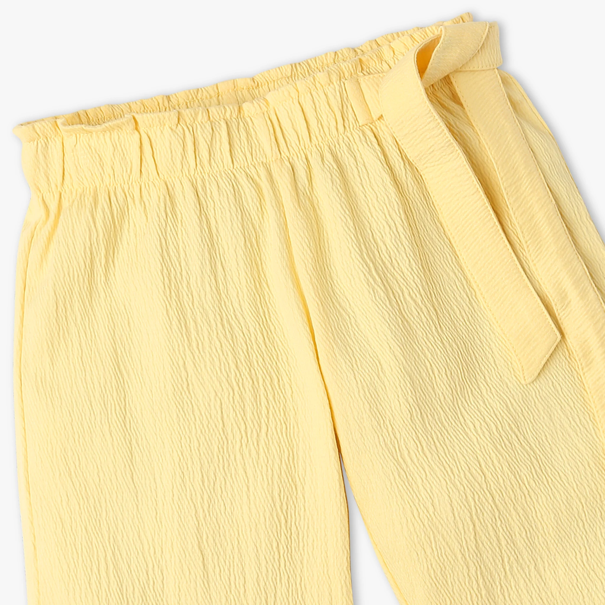 Girls Stylish Culottes With Paper Bag Waistband and Belt - Image 6