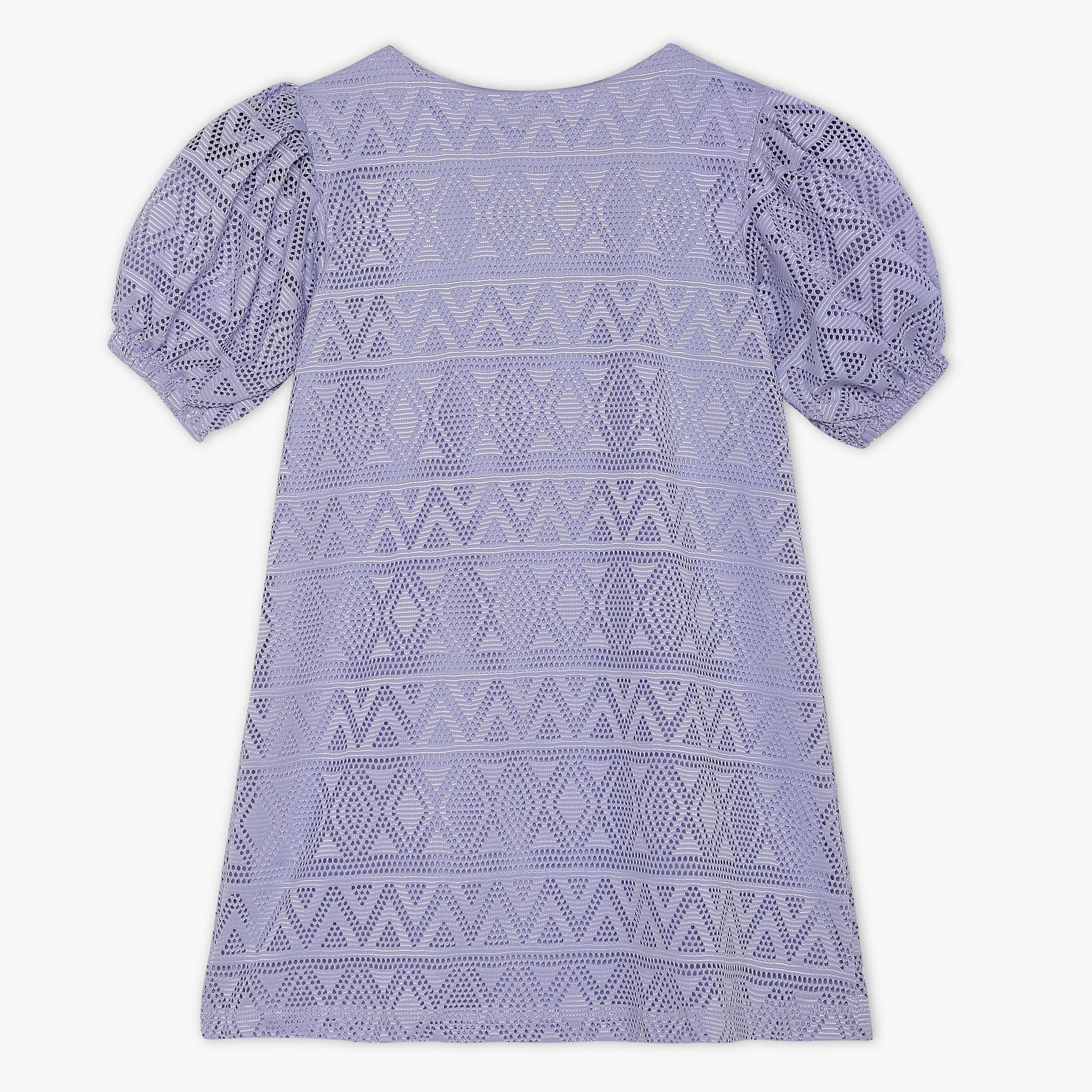 Girls Solid Short Sleeve Knitted Dress - Image 2
