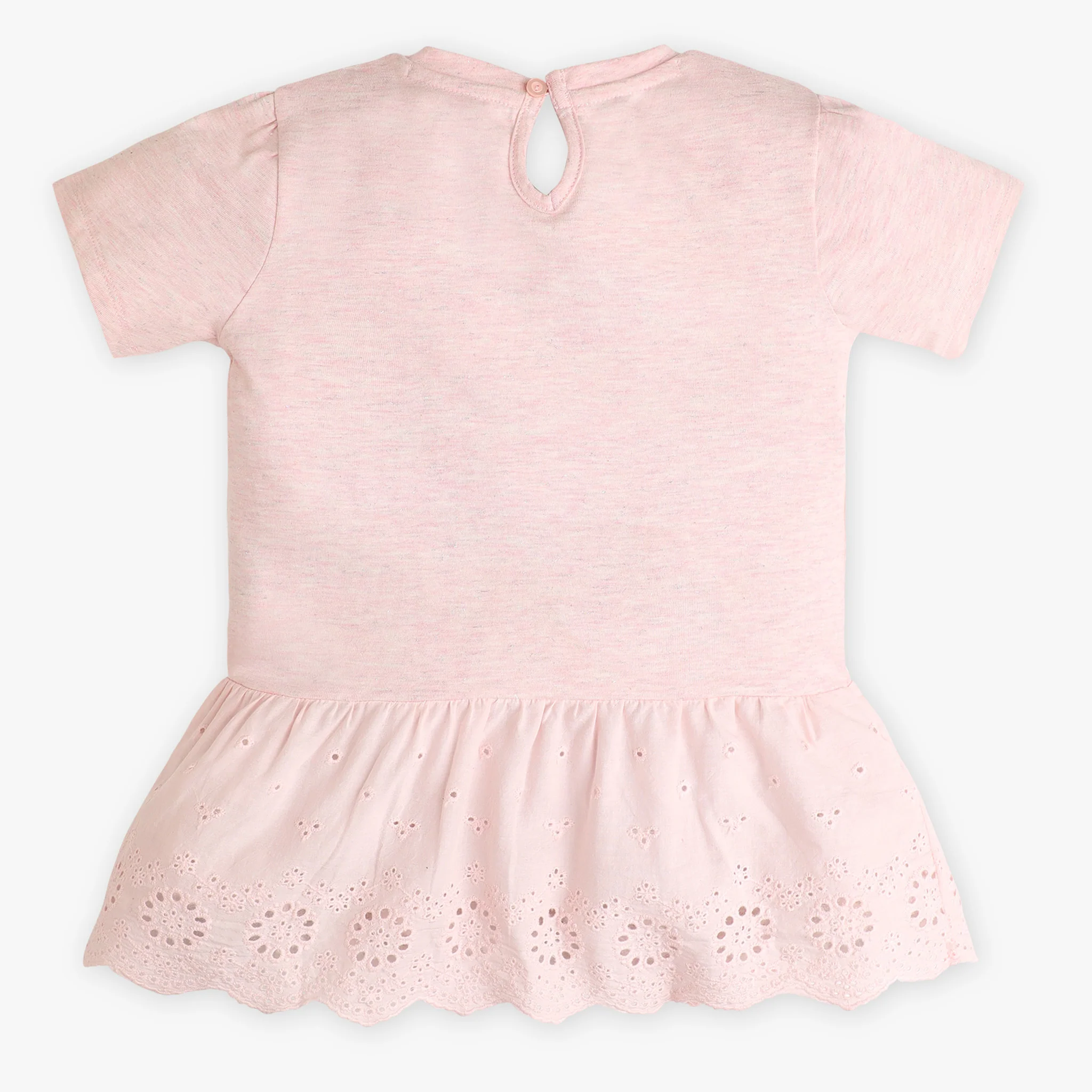 Girls Solid Scoop Neck Fashion Frock - Image 5