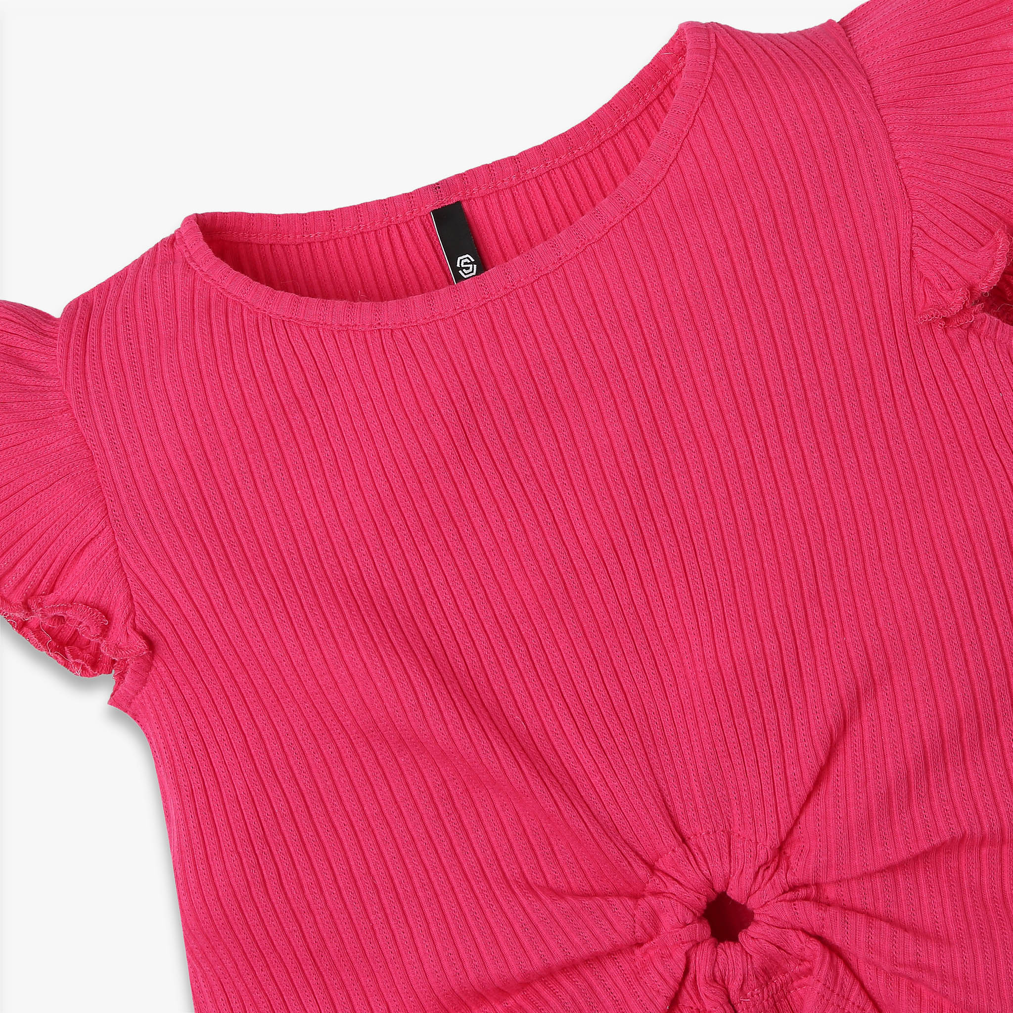 Girls Regular Fit Solid T-Shirt - Image 9