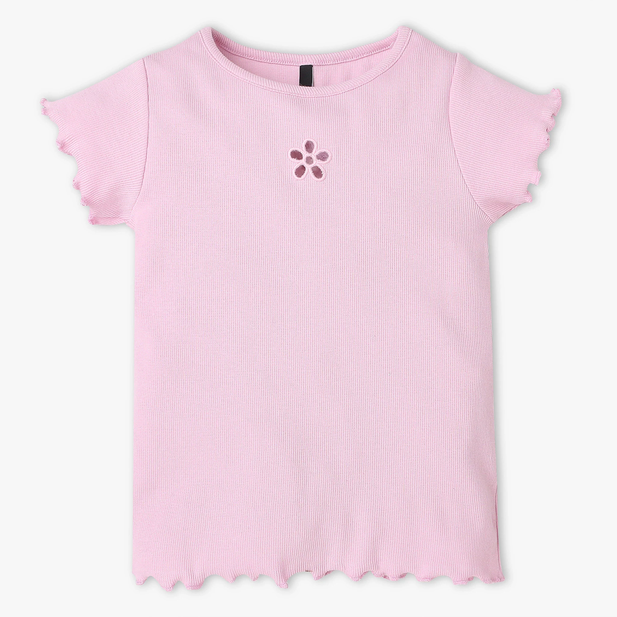 Girls Solid Crew Neck T-Shirt - Image 10