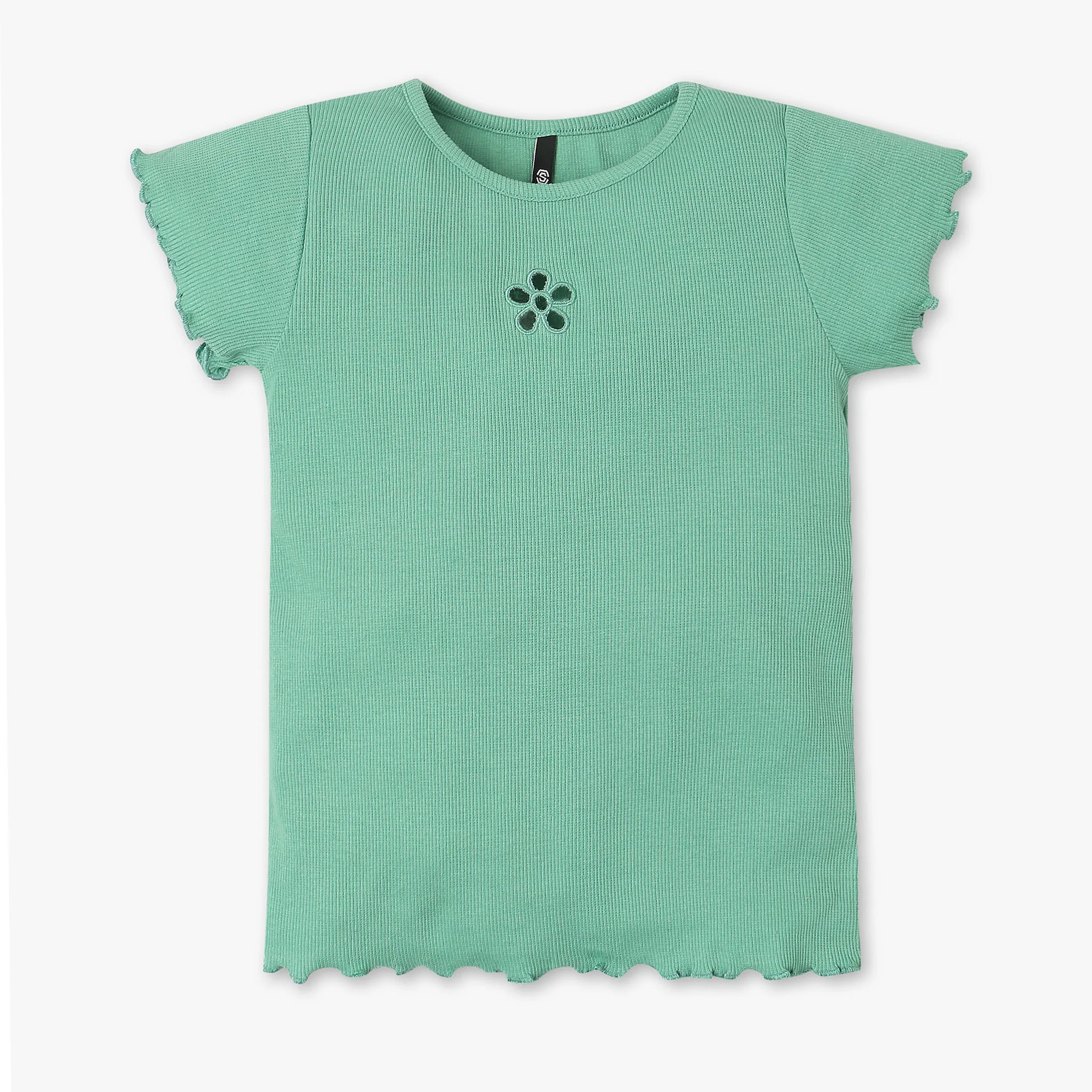 Girls Solid Crew Neck T-Shirt - Image 4