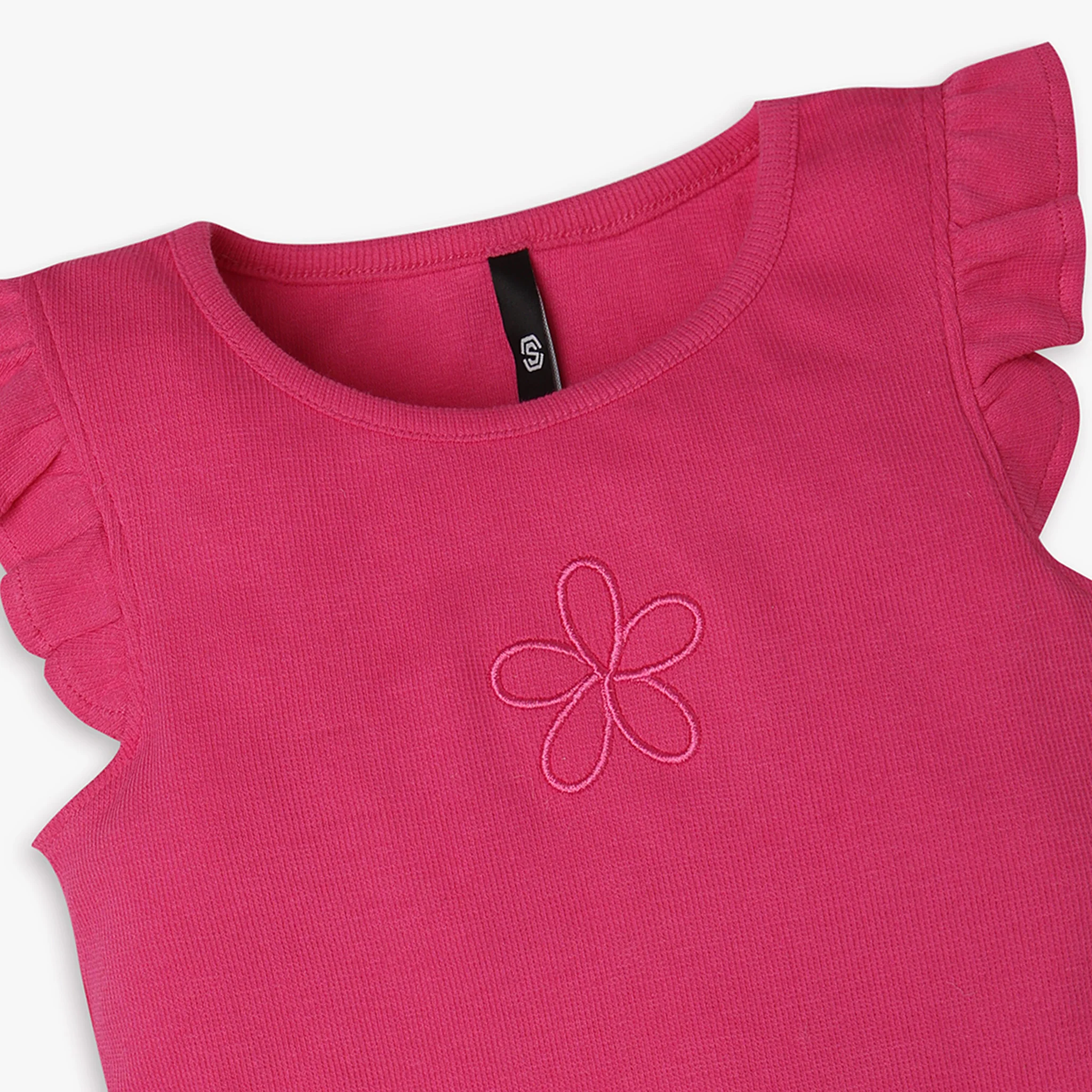 Girls Regular Fit Solid T-Shirt - Image 3