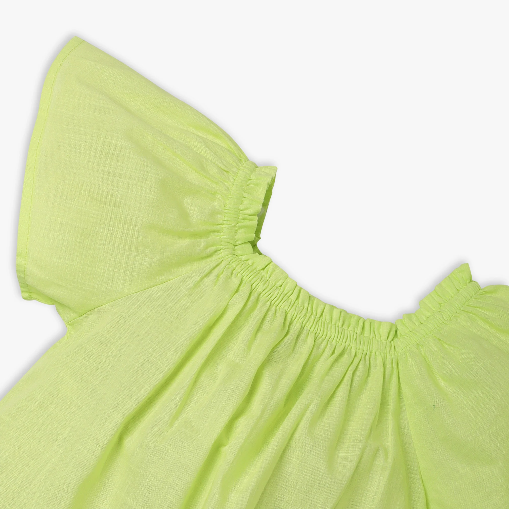 Girls Solid Square Neck Short Sleeve Top - Image 6