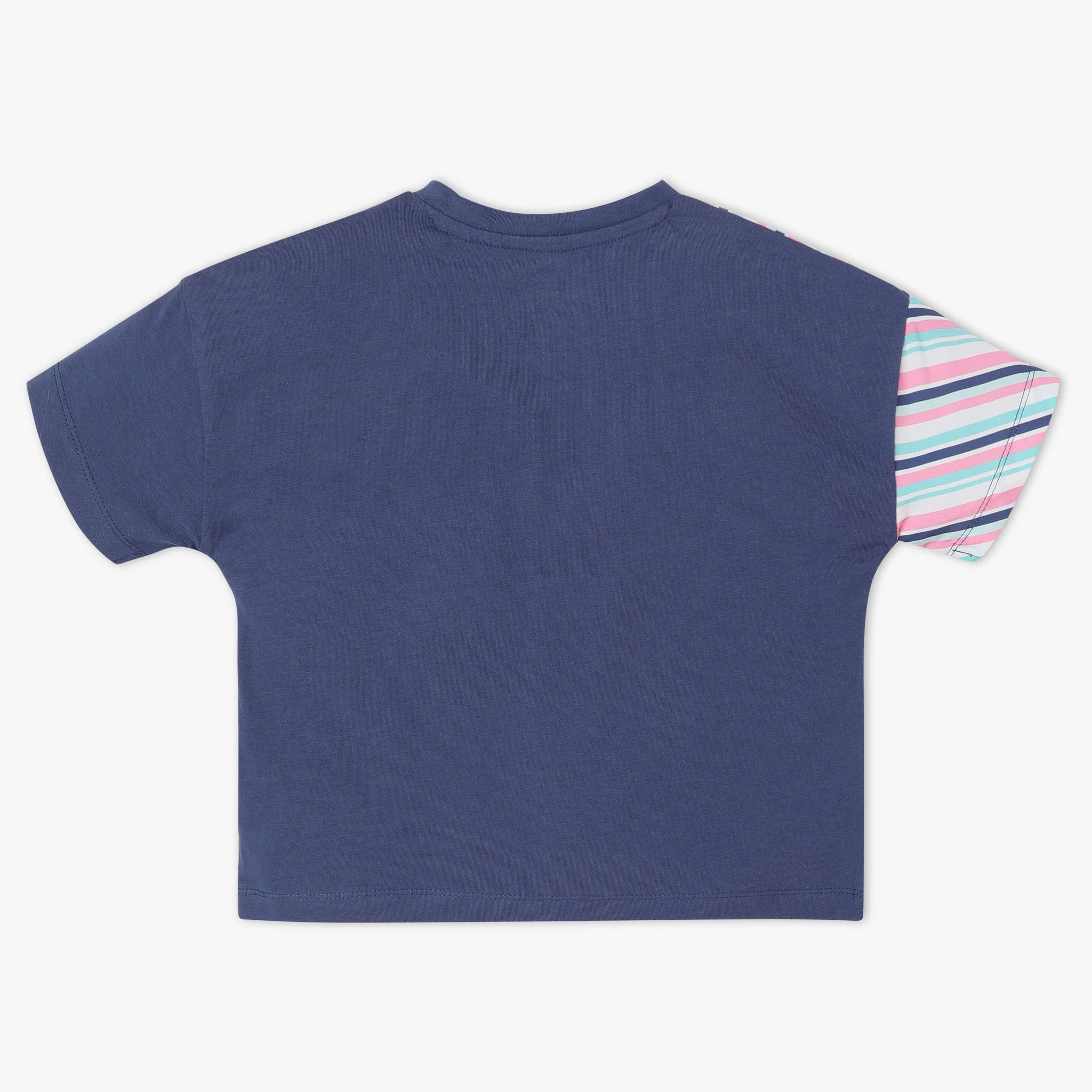 Girls Striped Crew Neck Short Sleeve T-Shirt - Image 2