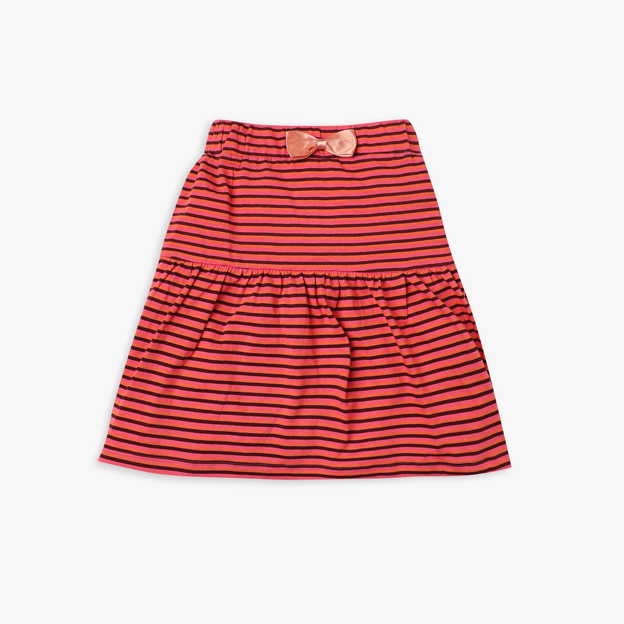 Girl's Regular Fit Striped Mid Rise Skirt