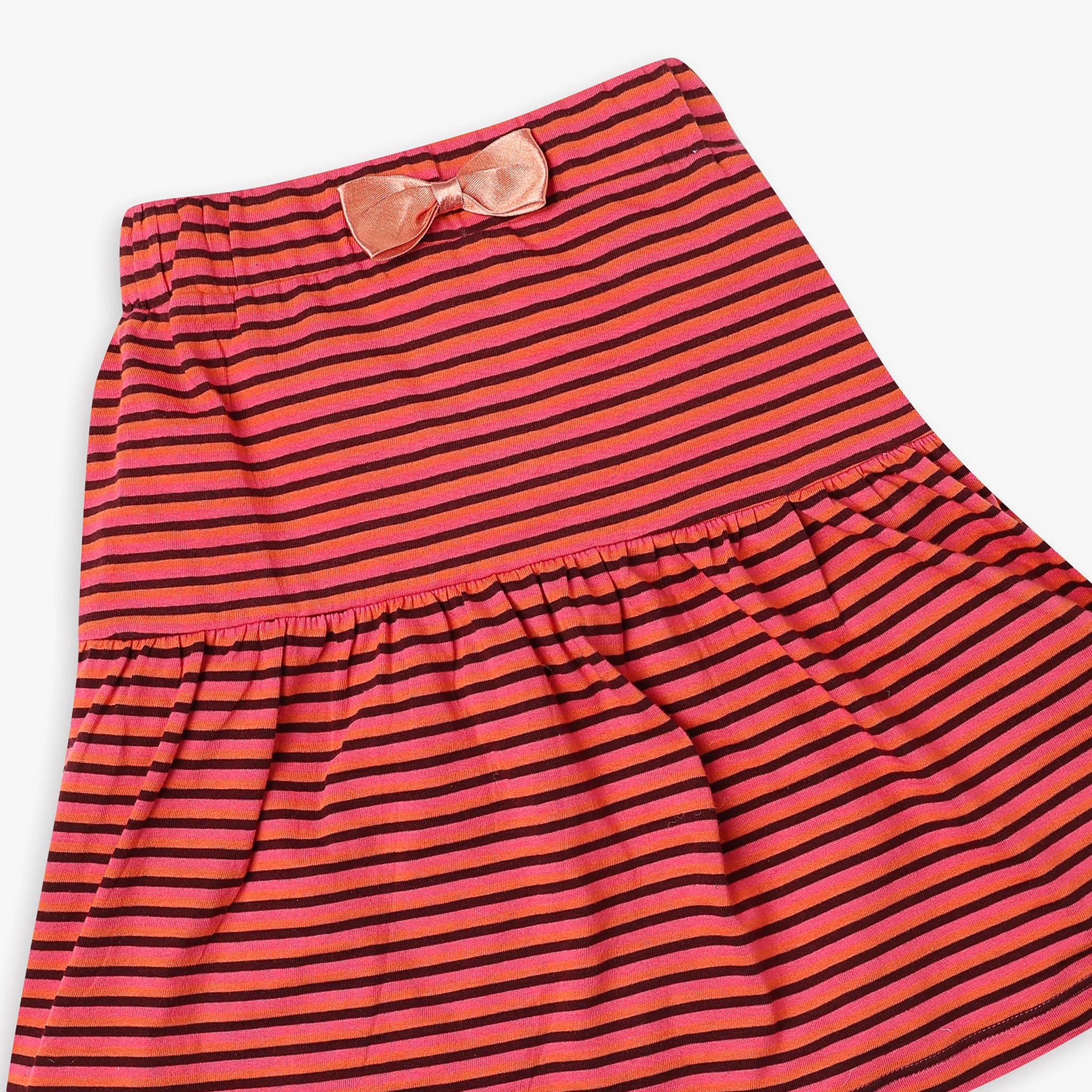 Girl's Regular Fit Striped Mid Rise Skirt - Image 3