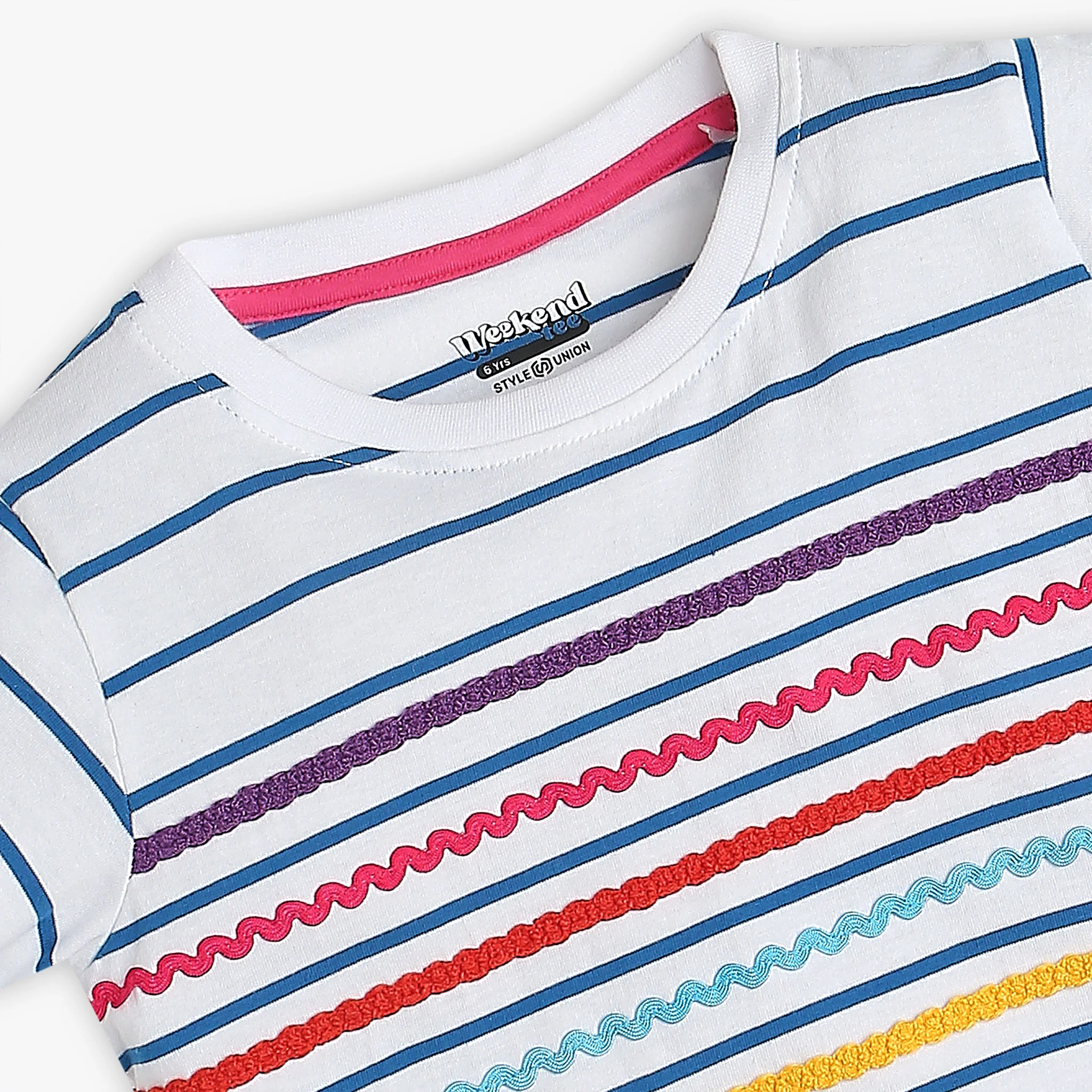 Girls Regular Fit Striped T-Shirt - Image 3