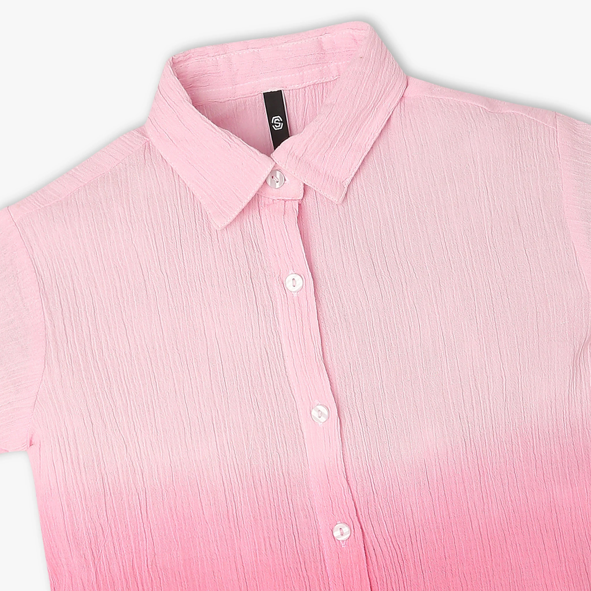 Girls A-Line Shirt Collar Tie - Dye Top - Image 3