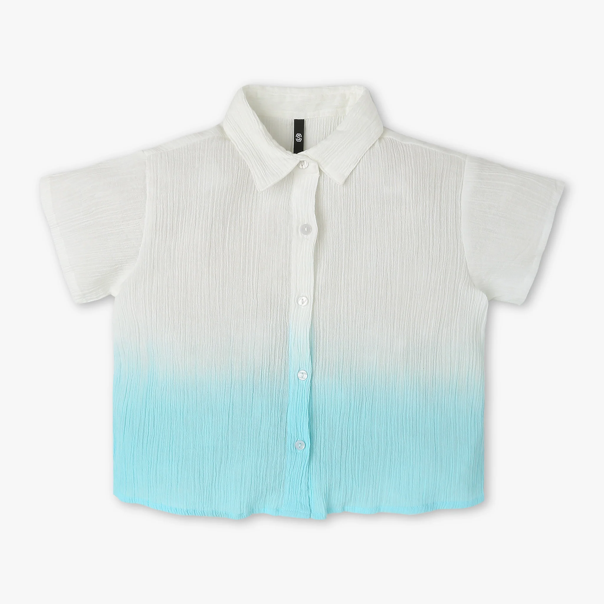 Girls A-Line Shirt Collar Tie - Dye Top - Image 4
