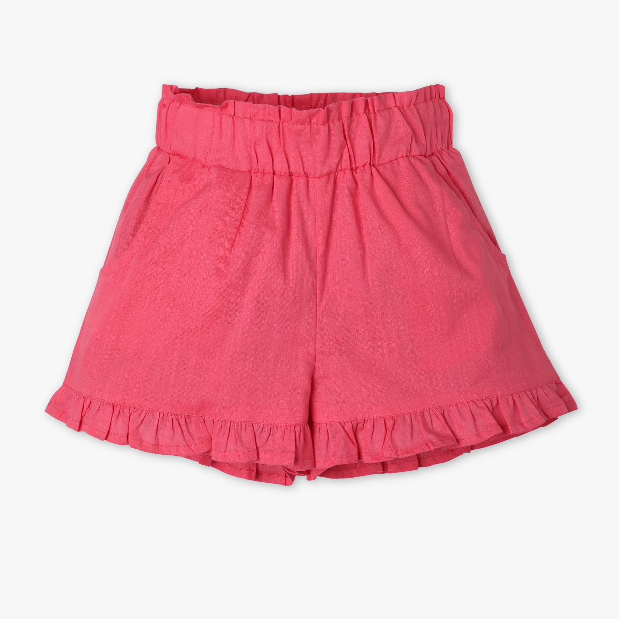 Girls Relaxed Fit Solid Above Knee Woven Shorts