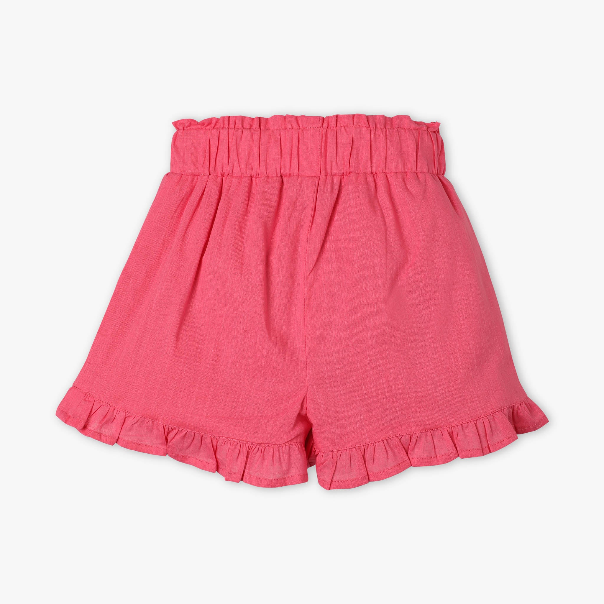 Girls Relaxed Fit Solid Above Knee Woven Shorts - Image 2