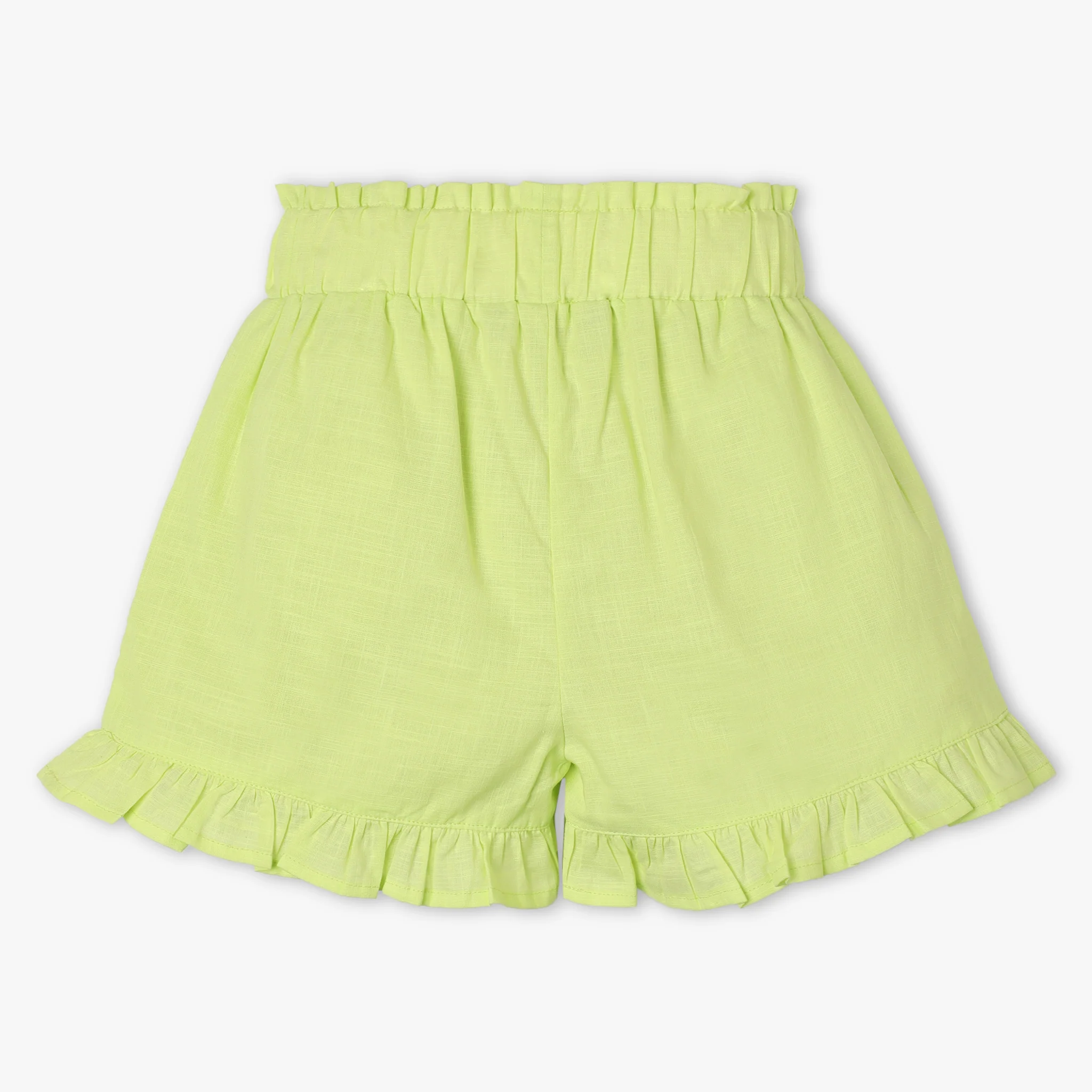 Girls Relaxed Fit Solid Above Knee Woven Shorts - Image 5