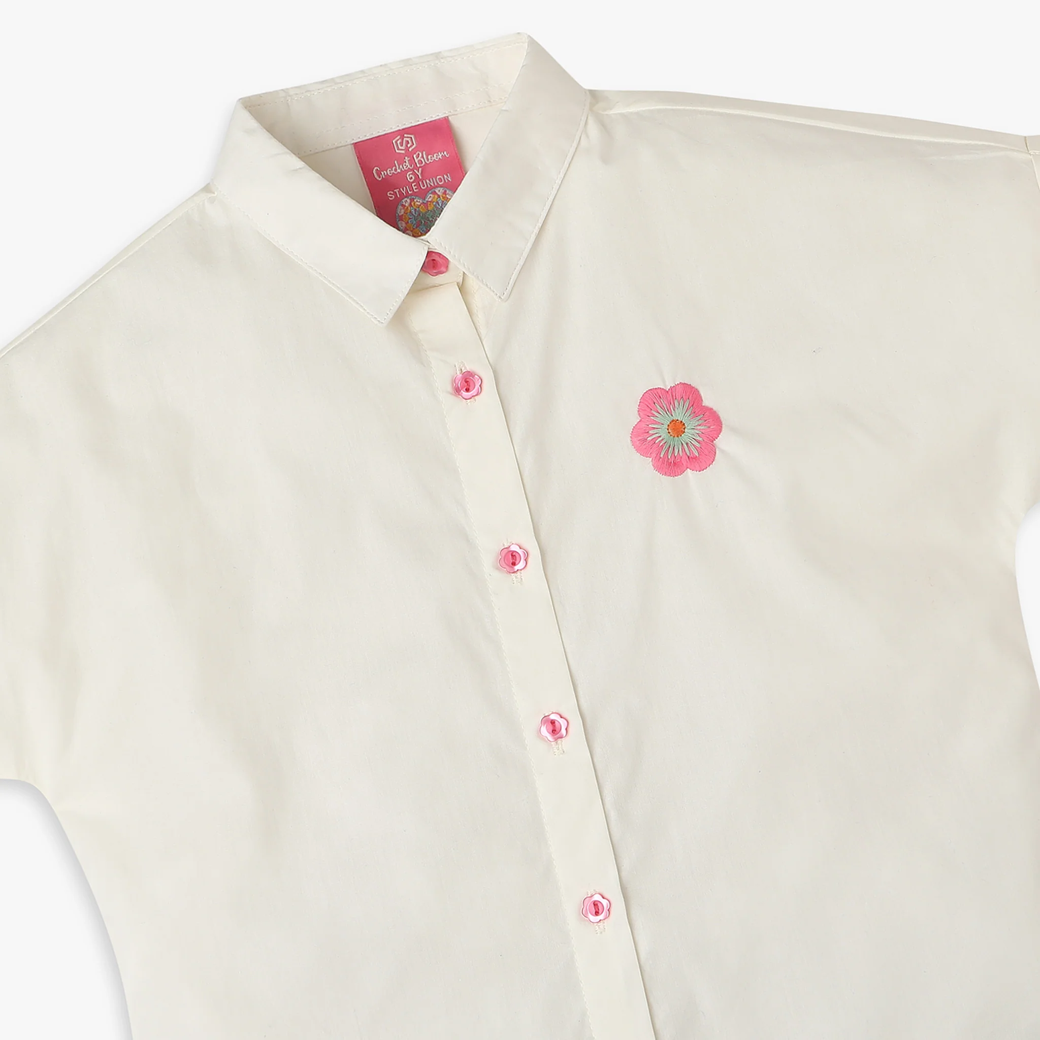 Girls Relaxed Fit Solid Shirt - Image 3