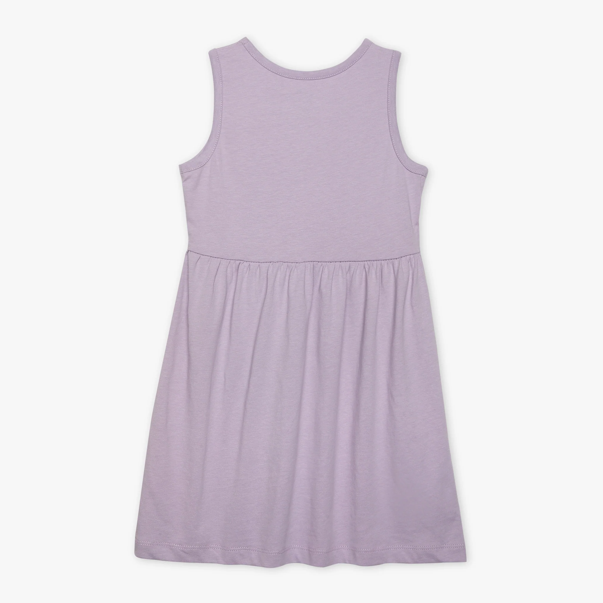 Girls Round Neck Sleeveless Printed Flared Dress - Image 2